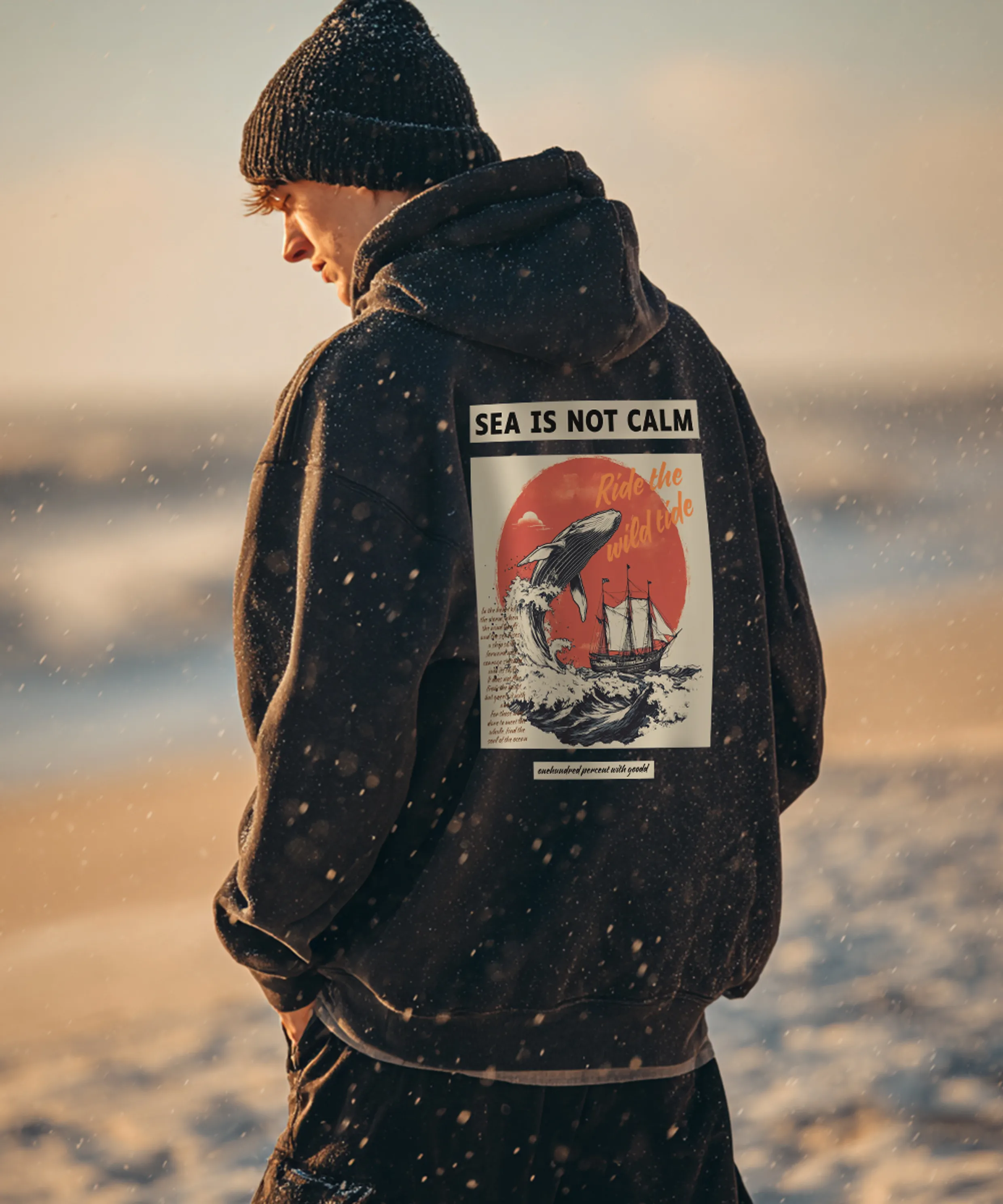 OHPxGOODD Whale Fleece Hoodie Zip-Up