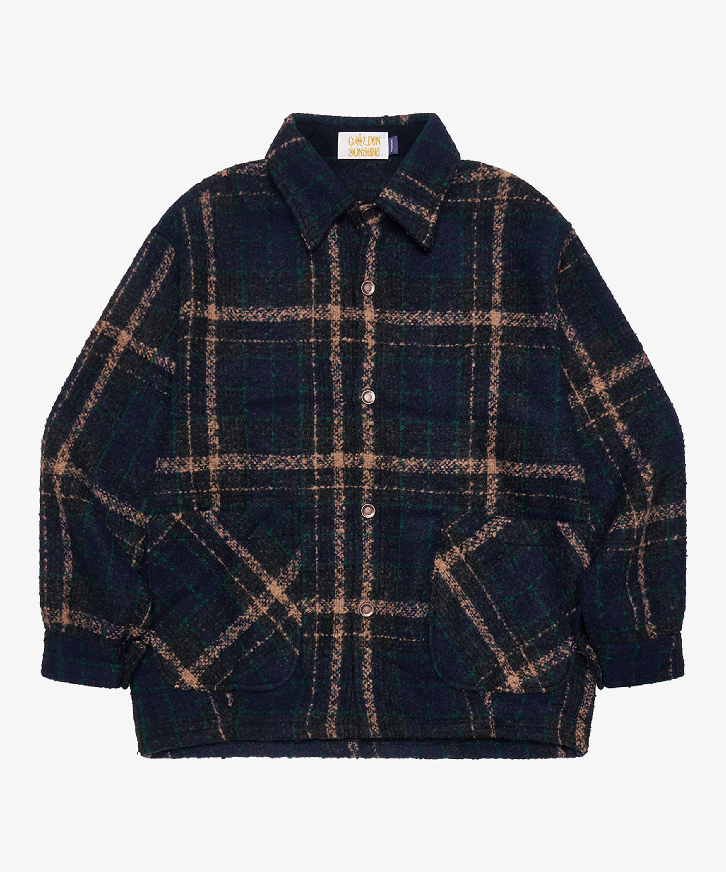Warm fleece check sweatshirt green