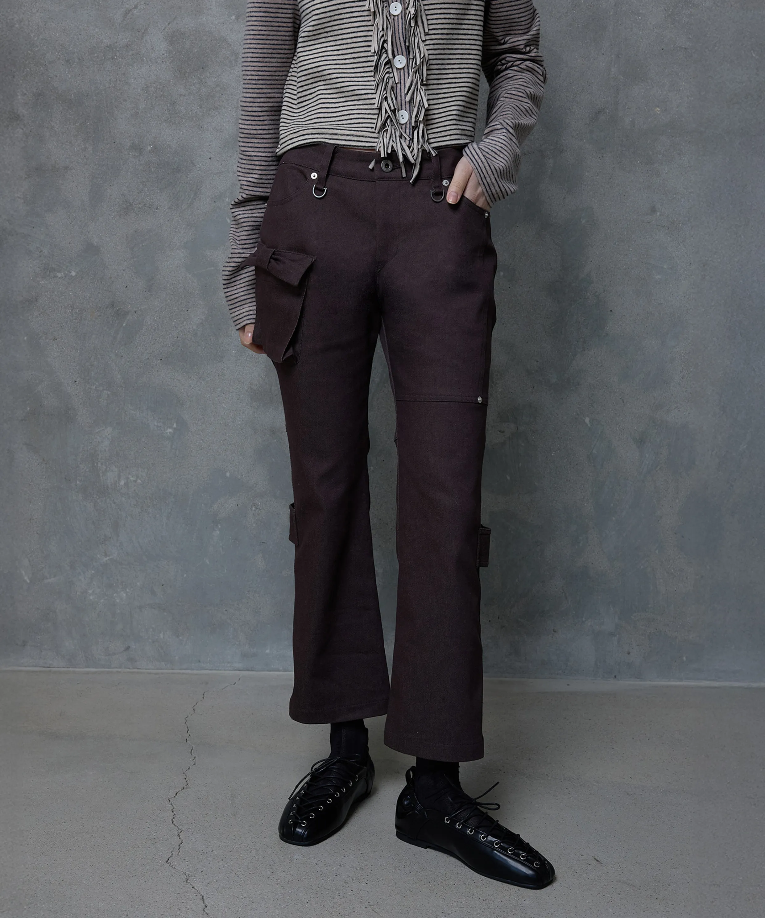 RIBBON POCKET ANKLE PANTS