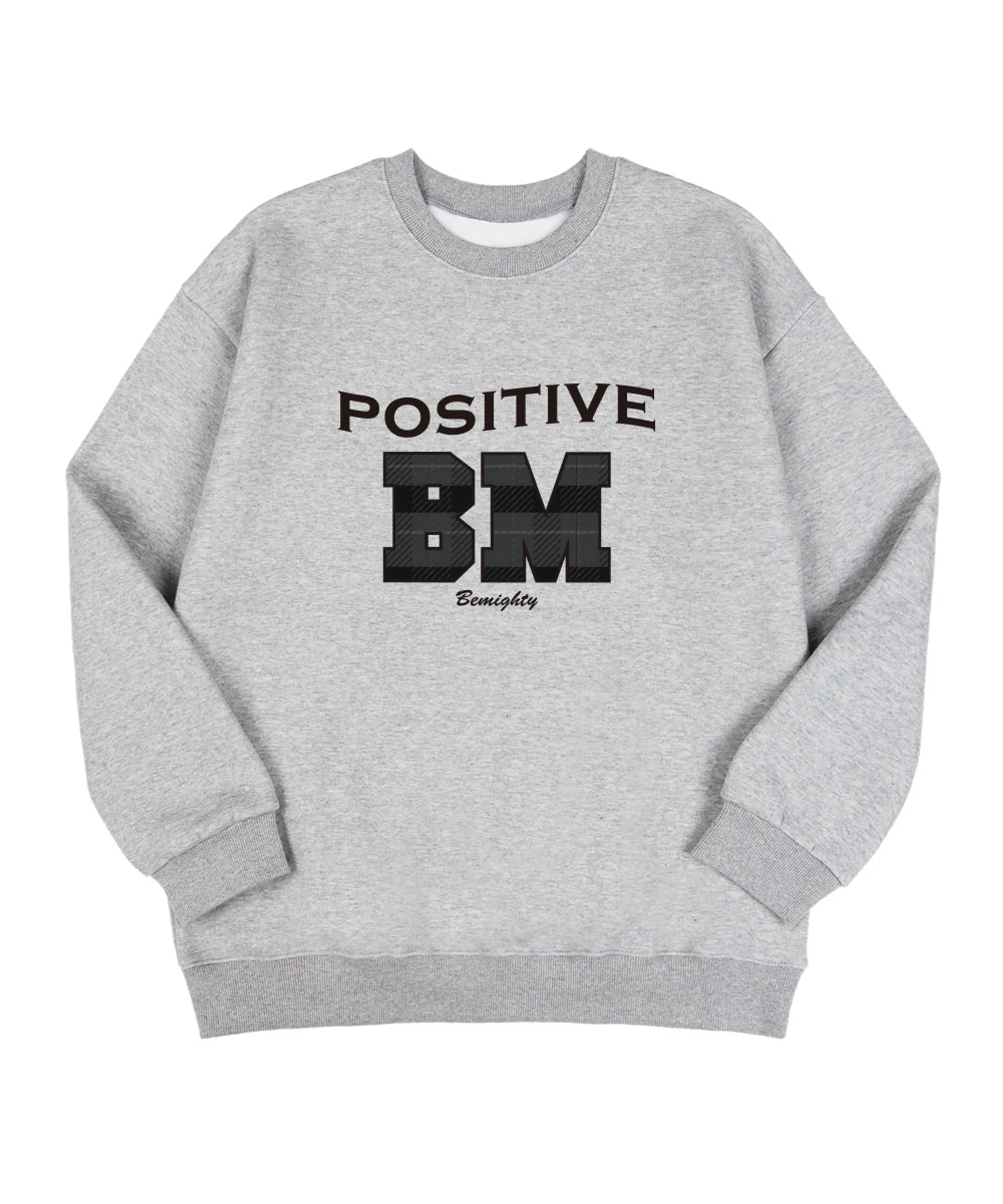 Check Logo Fleece Oversized Sweatshirt [Melange Gray]