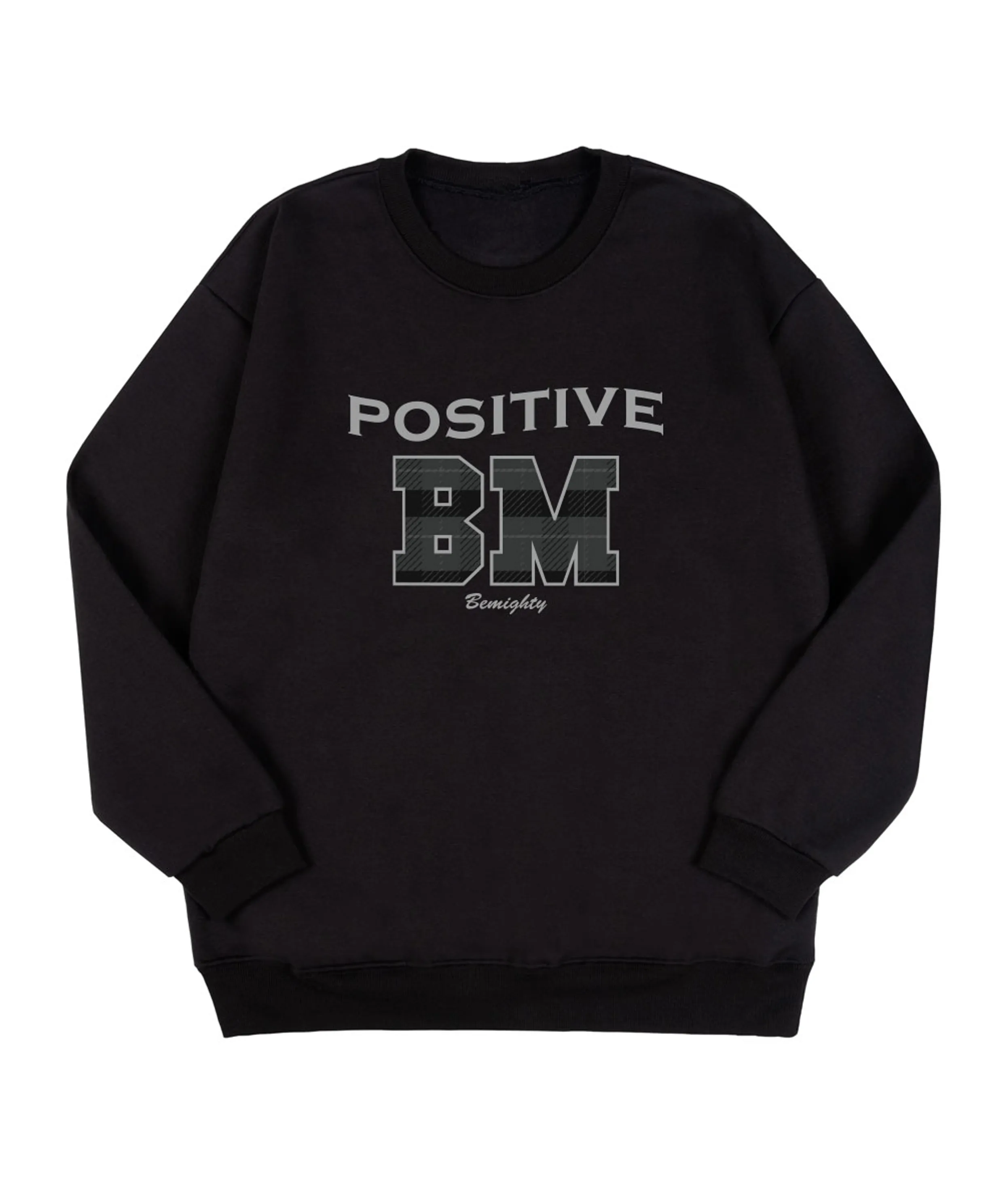 Check Logo Fleece Oversized Sweatshirt [Black]