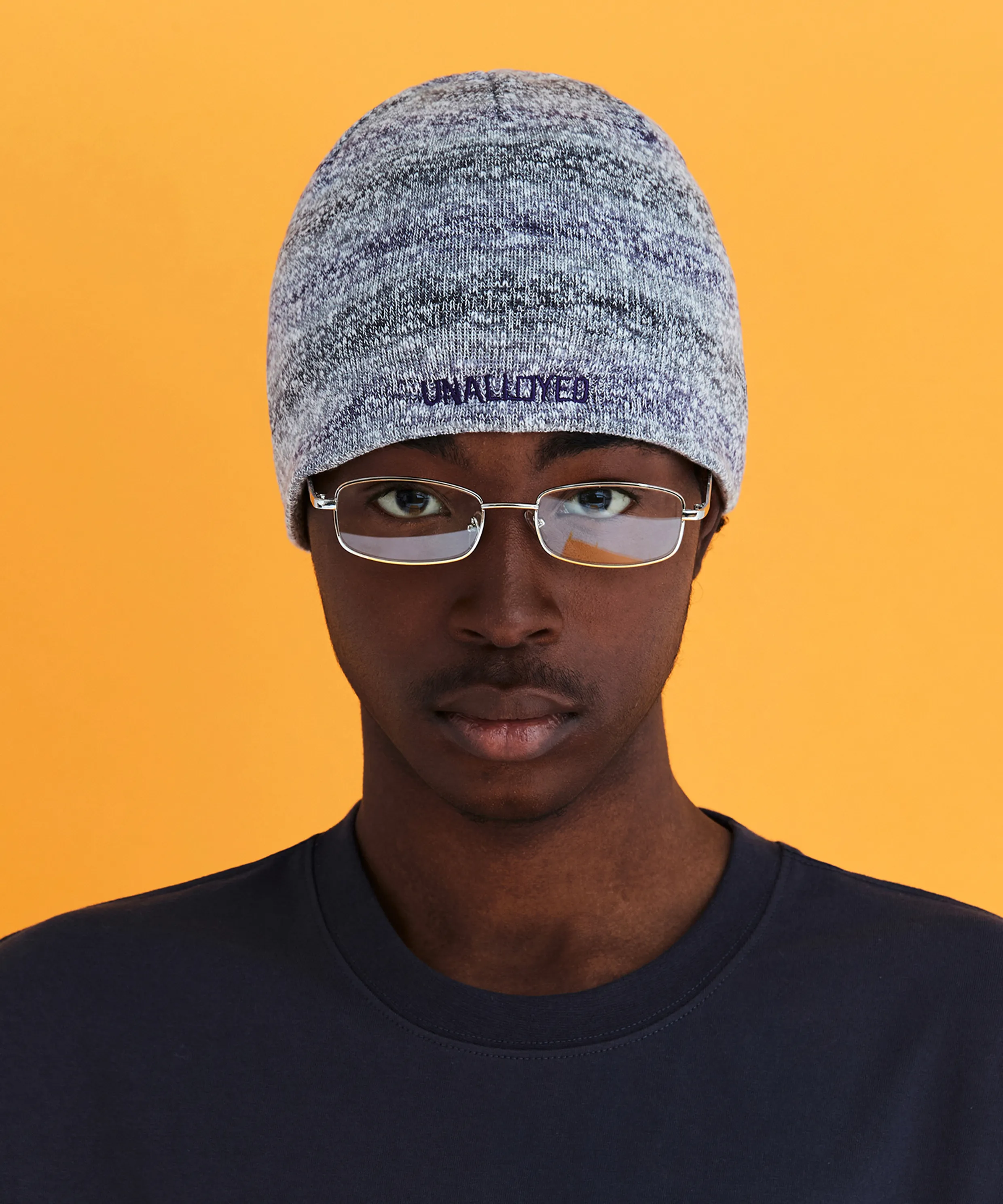 FLOWER EYELET ANGORA BEANIE - WHITE