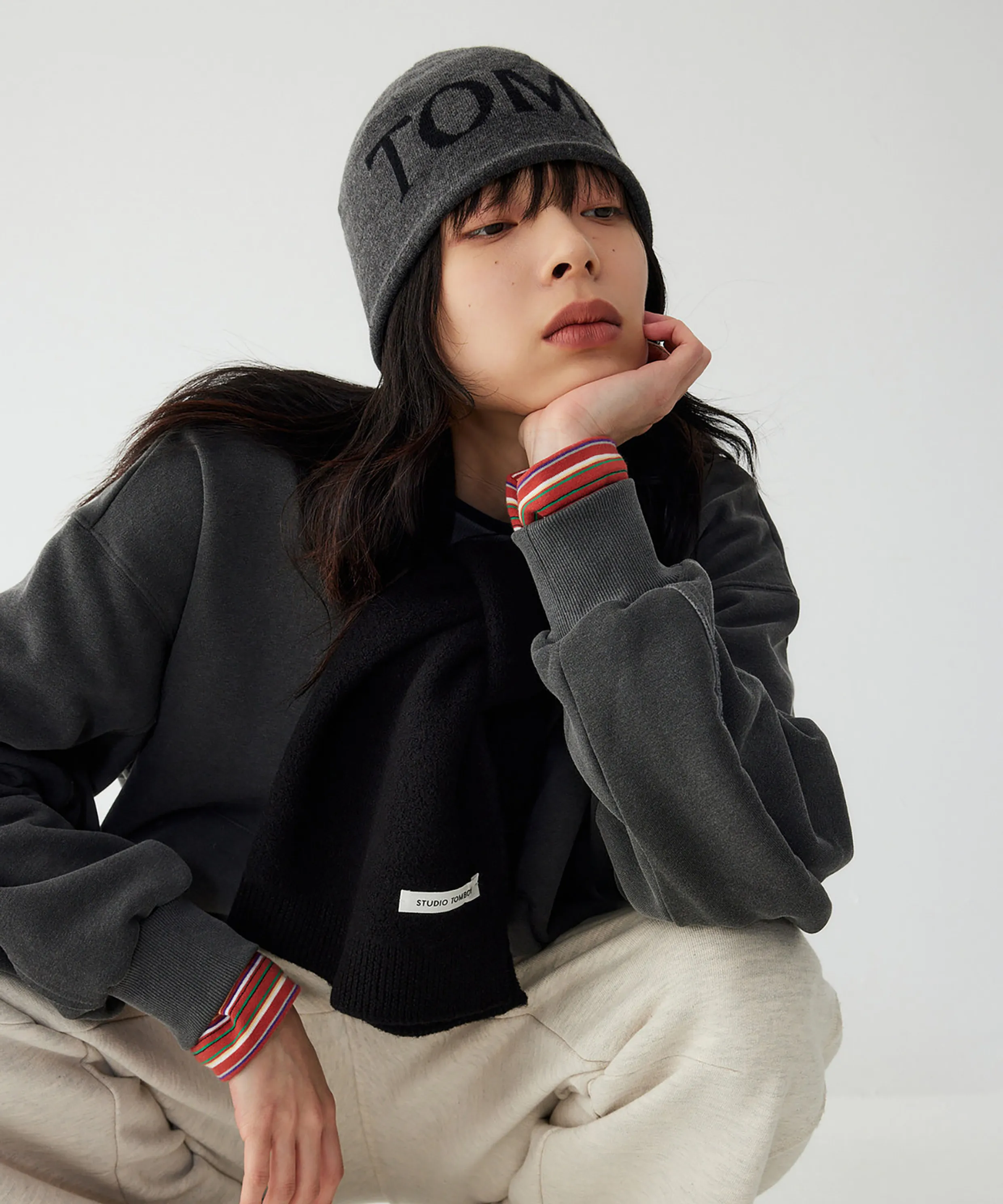 Tomboy Logo Beanie_Gray 9105474101