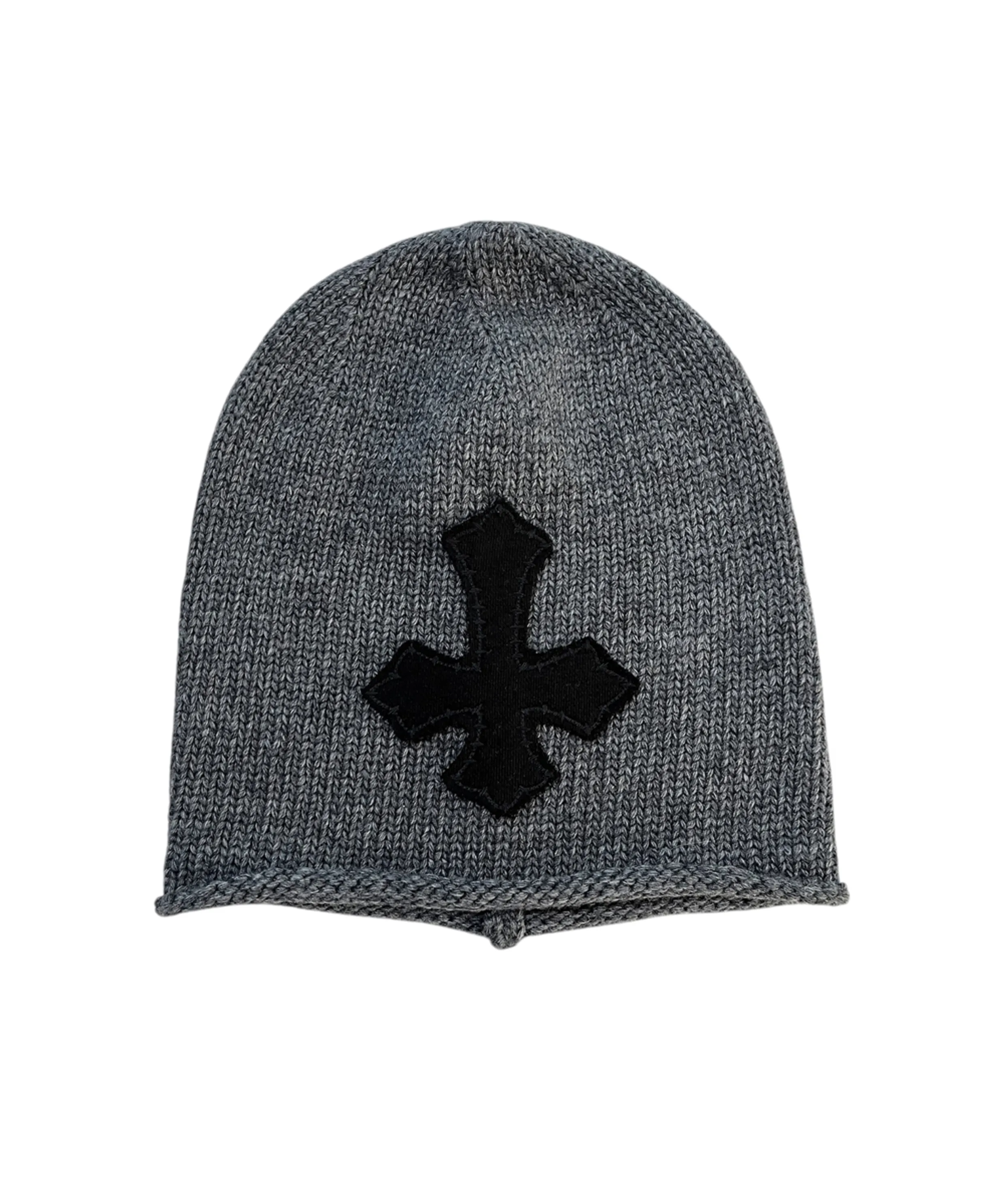 Cross Rolled Knit Beanie ((dark gray))