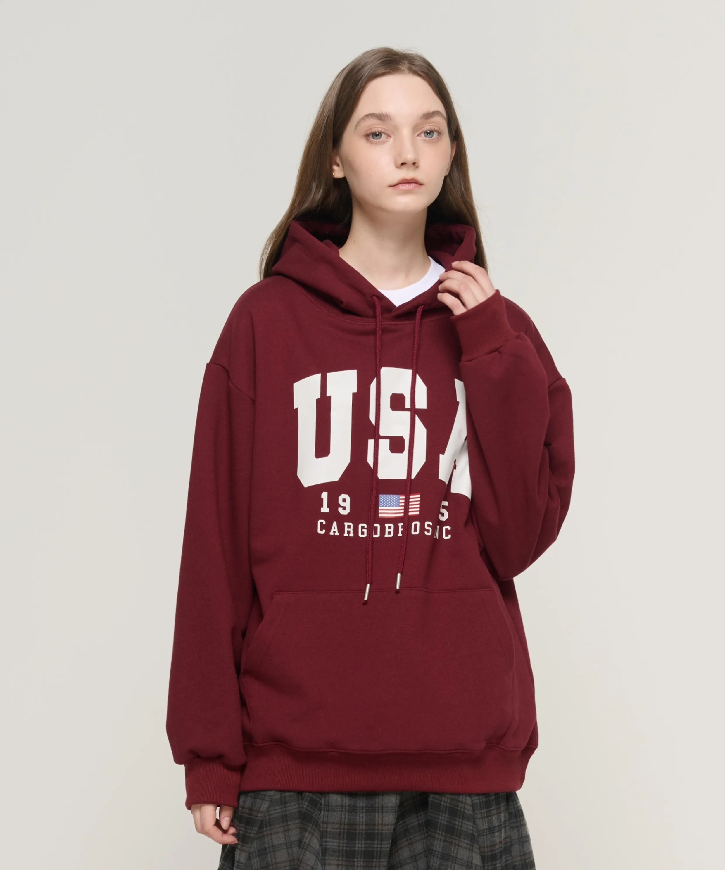 Maison Like You Lettering Oversized Hoodie (Pink) [Fleece/No Fleece]