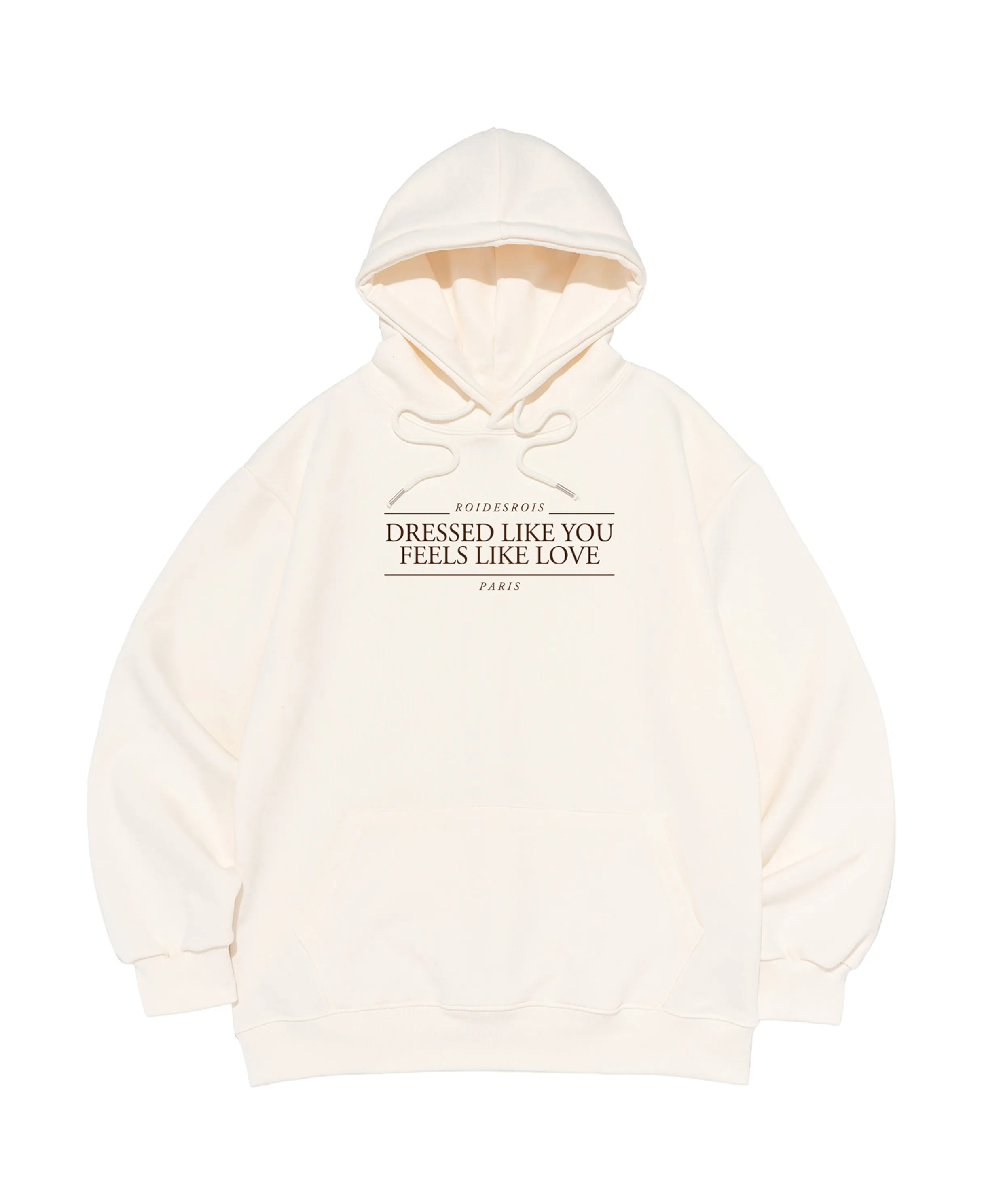 Maison Like You Lettering Oversized Hoodie (Ivory) [Fleece/No Fleece]