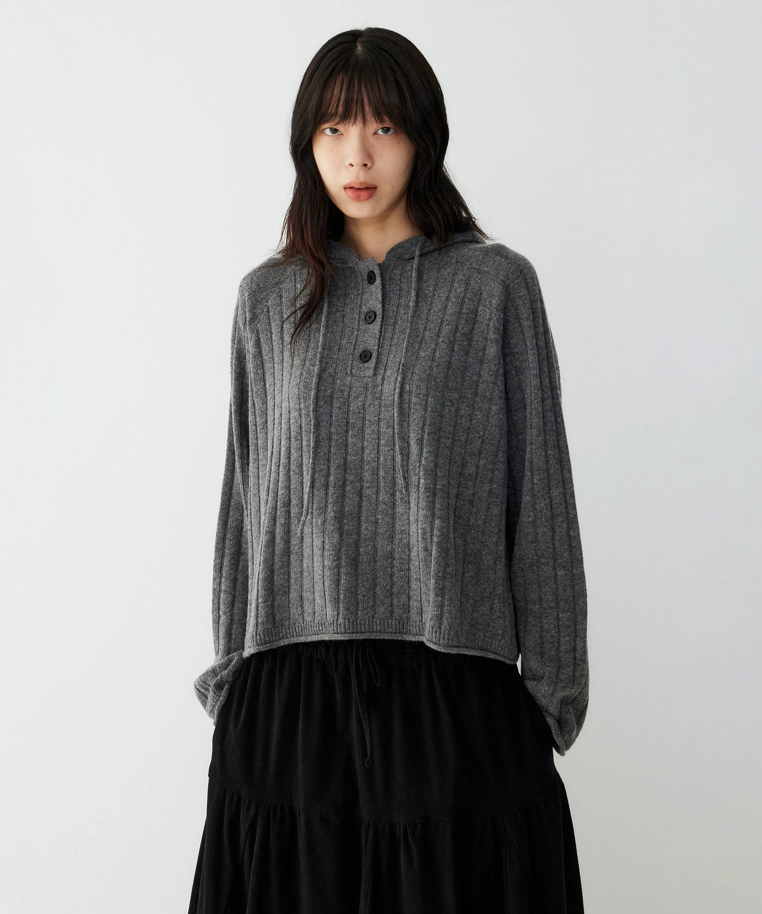 Hood Button Pullover_Grey 9105452107