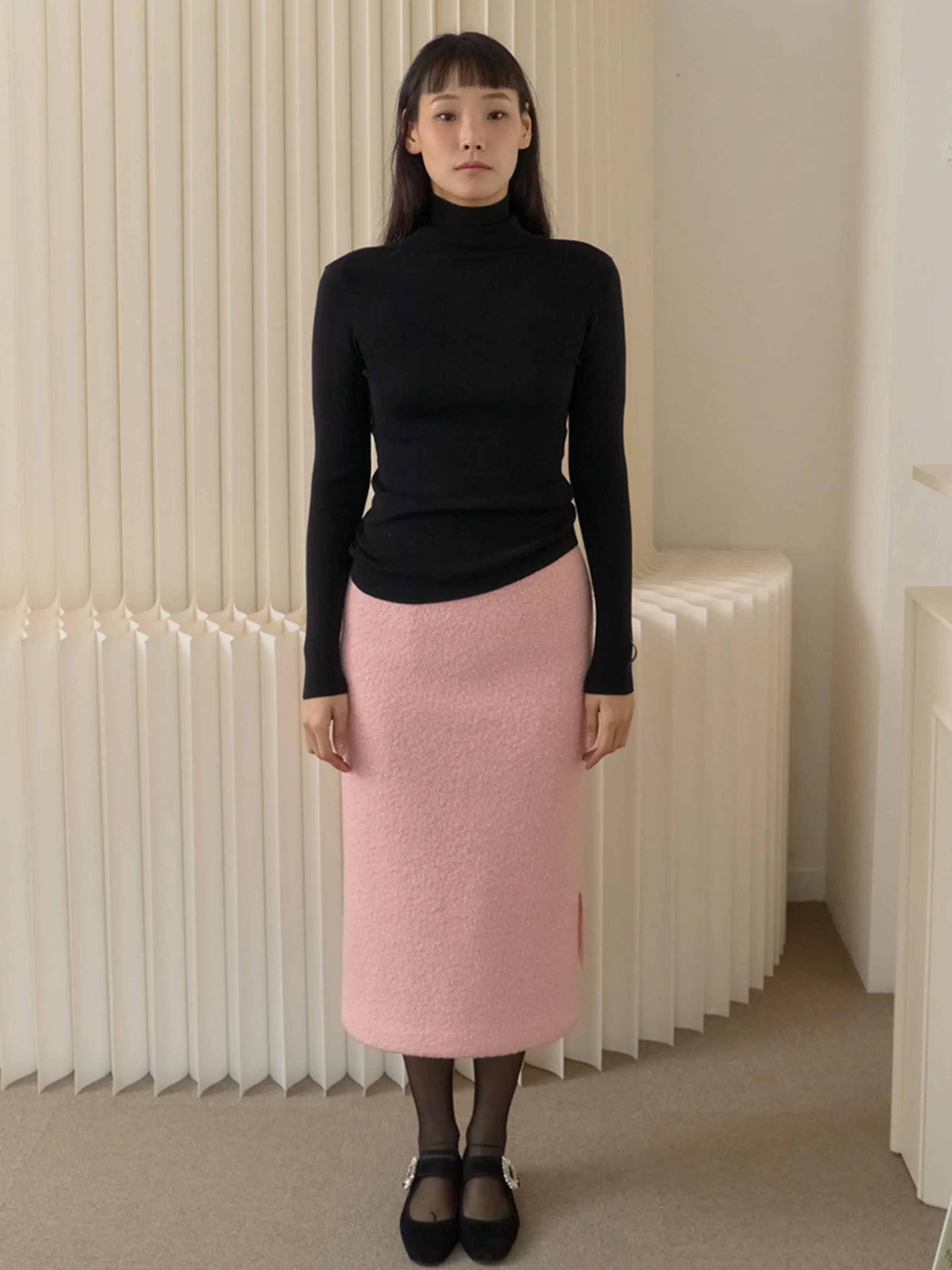 Soft Fine Rib Turtleneck Knit_Black