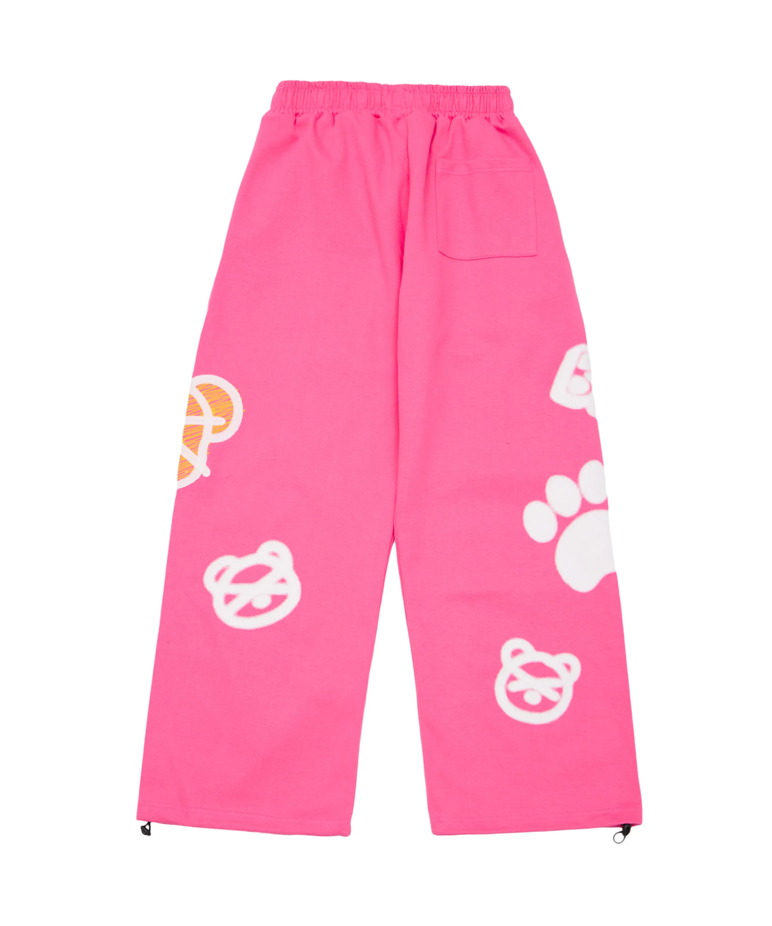 Bear Embroidery Wide String Pants (Pink)