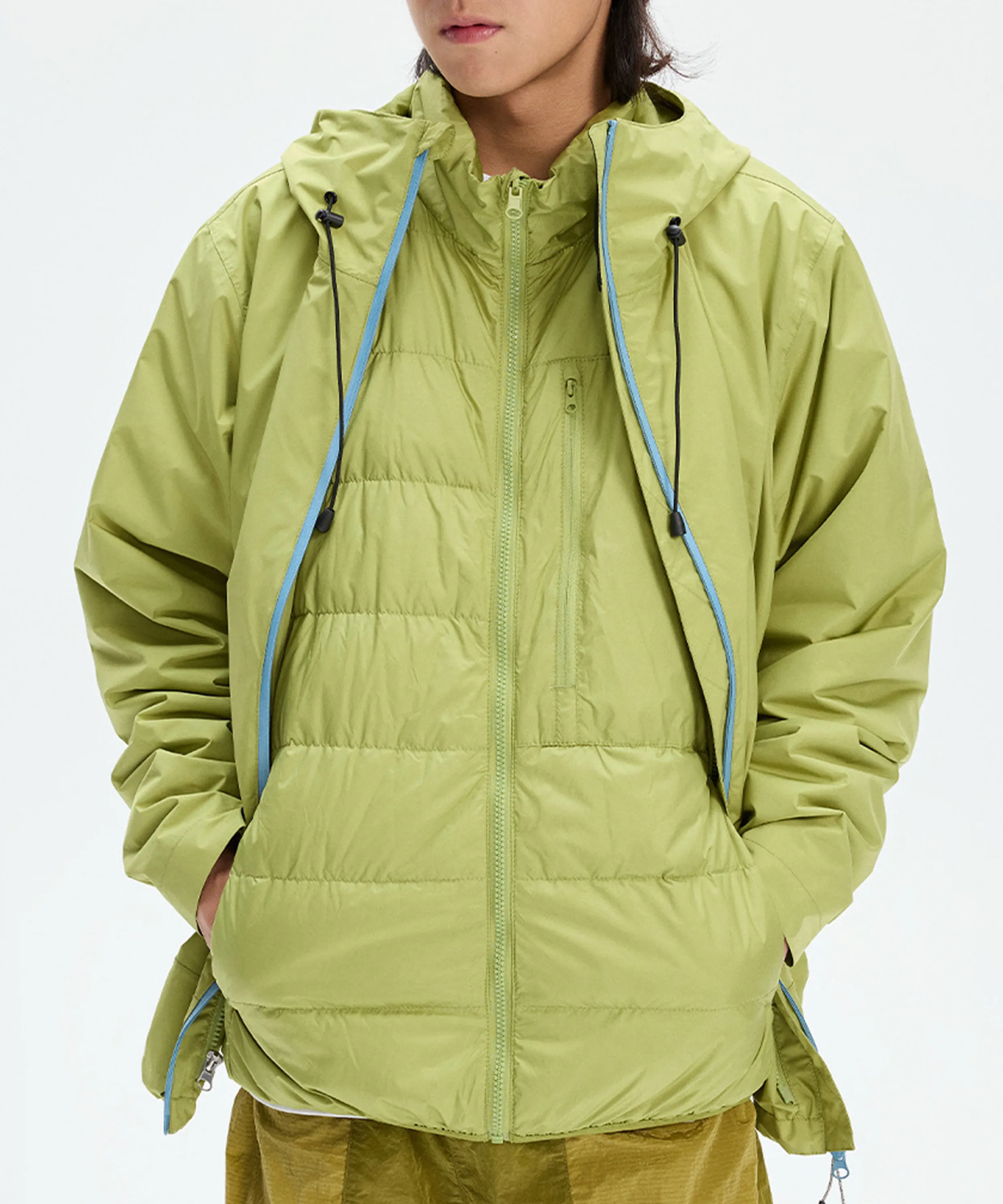 [Duck Down 90/10] 3-in-1 Multiway Down Jacket (Green)