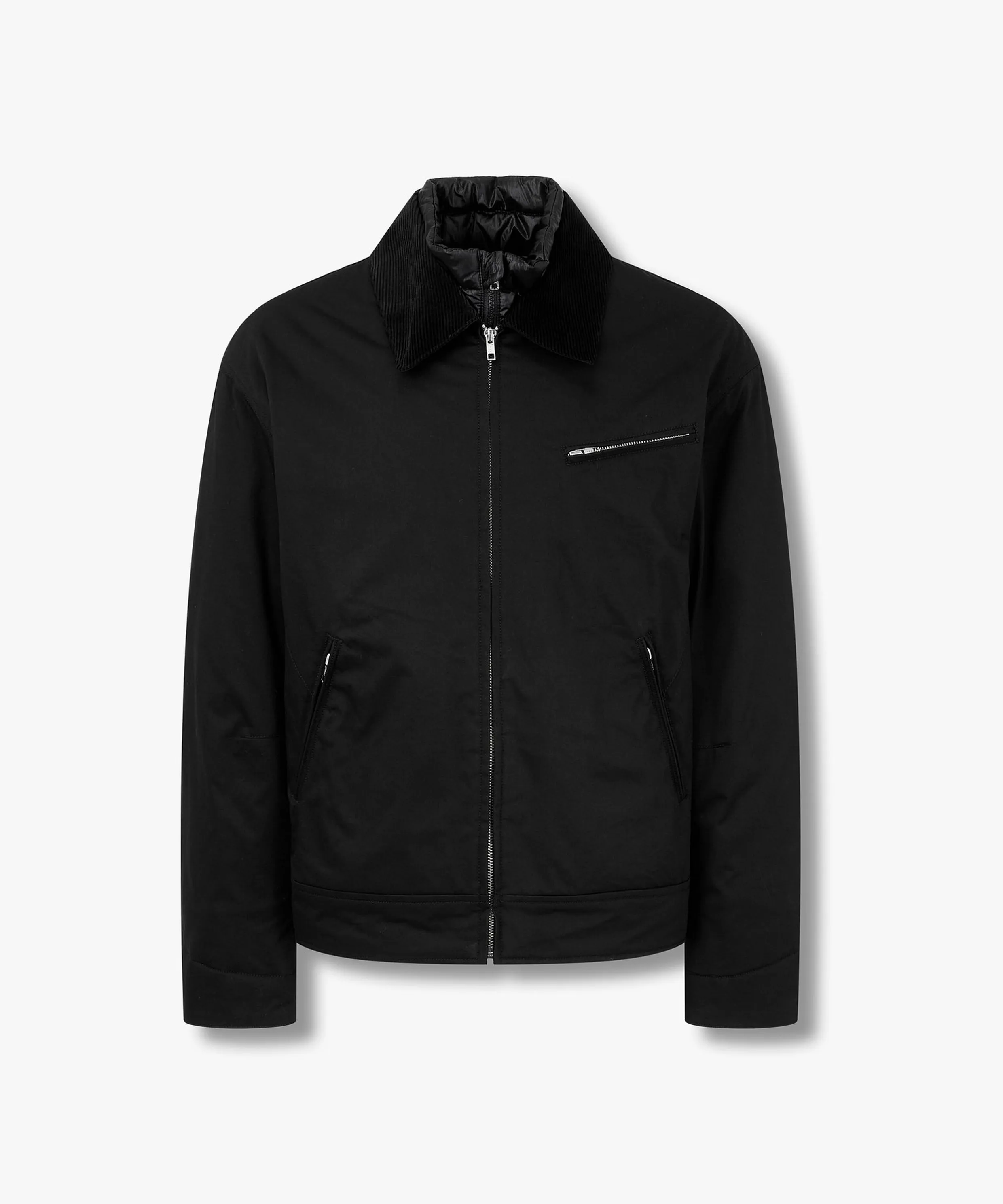 [MEN] Padded Placket Detail Jumper_Black 9155413308
