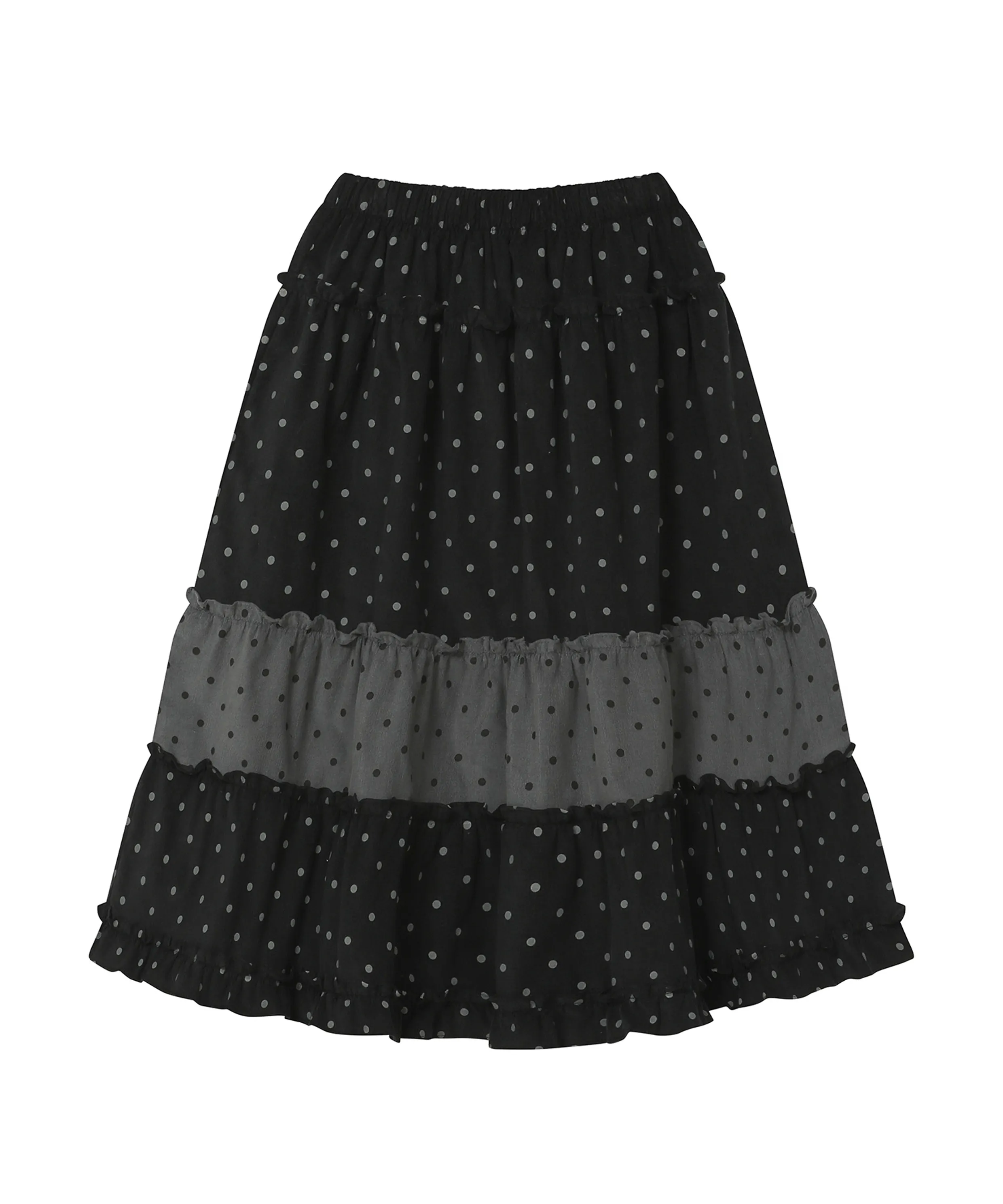 CHECK MIDI TIERED SKIRT [BROWN]