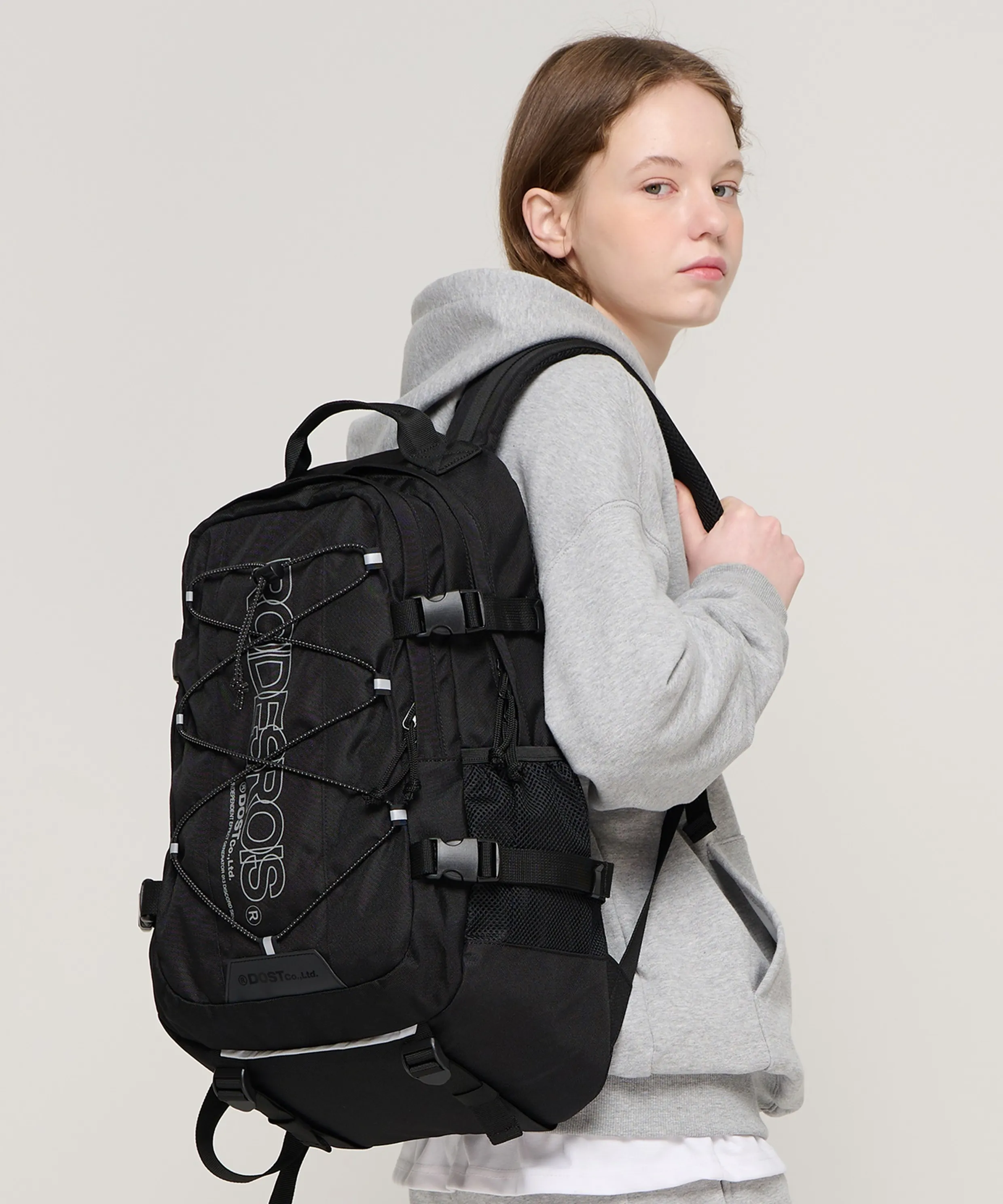[25SS] Mesh String Backpack Charcoal