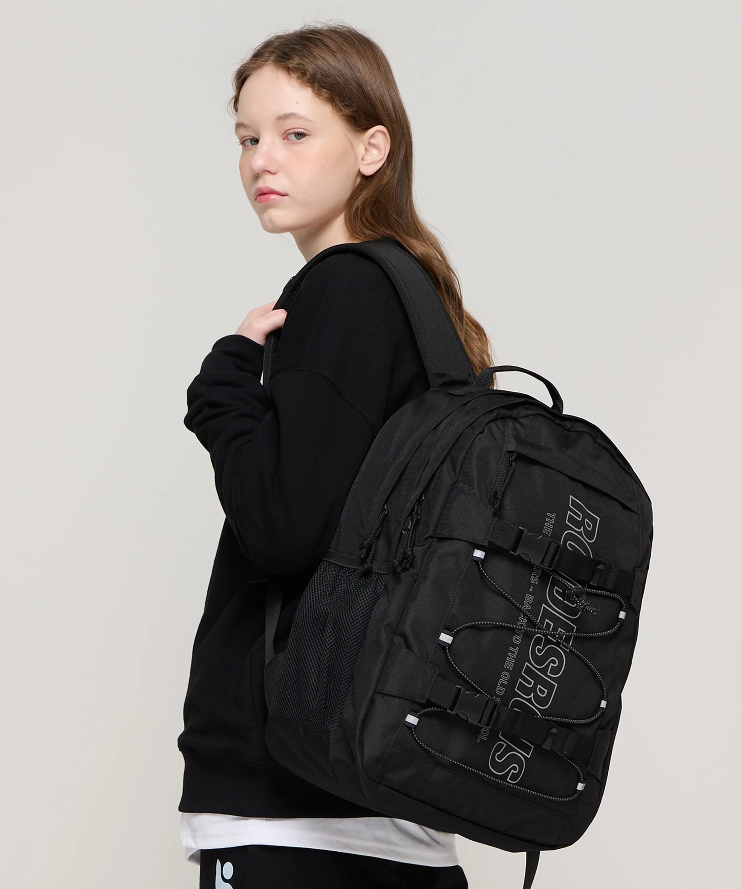 [25SS] Mesh String Backpack Charcoal