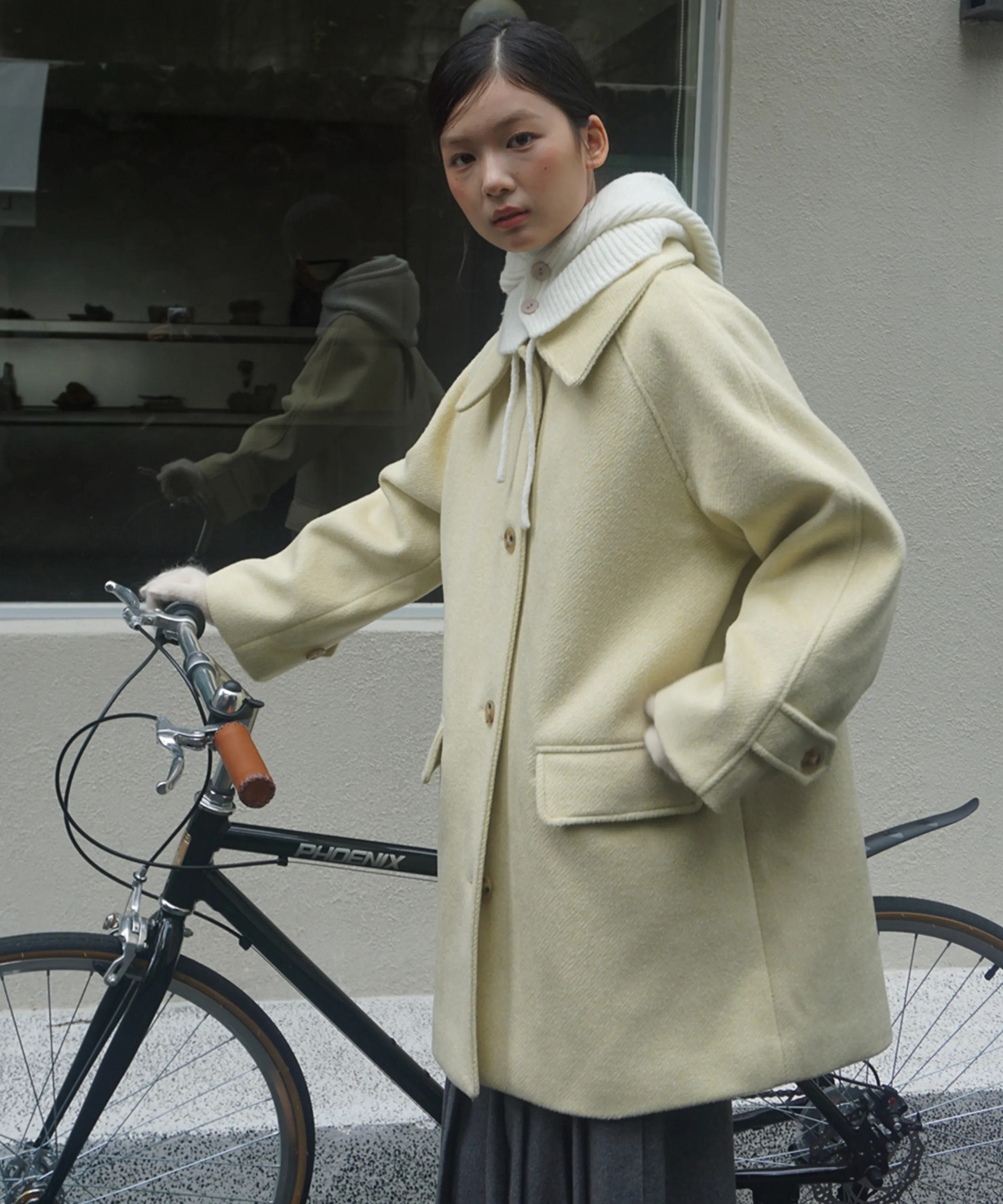 (Woman) Overfit Faux Suede Car Coat_Black