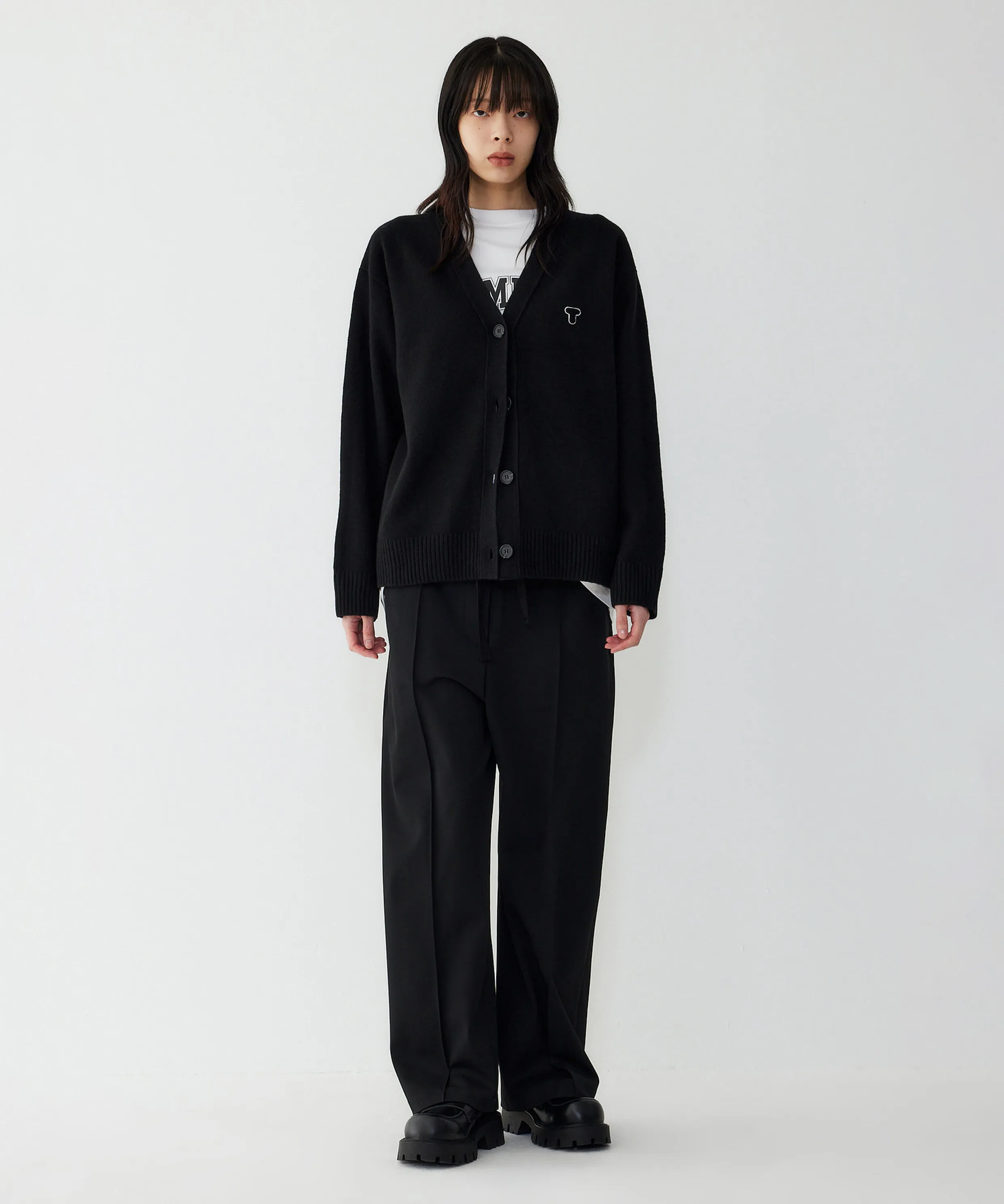 String Banding Fleece Slacks_Black 9105431220