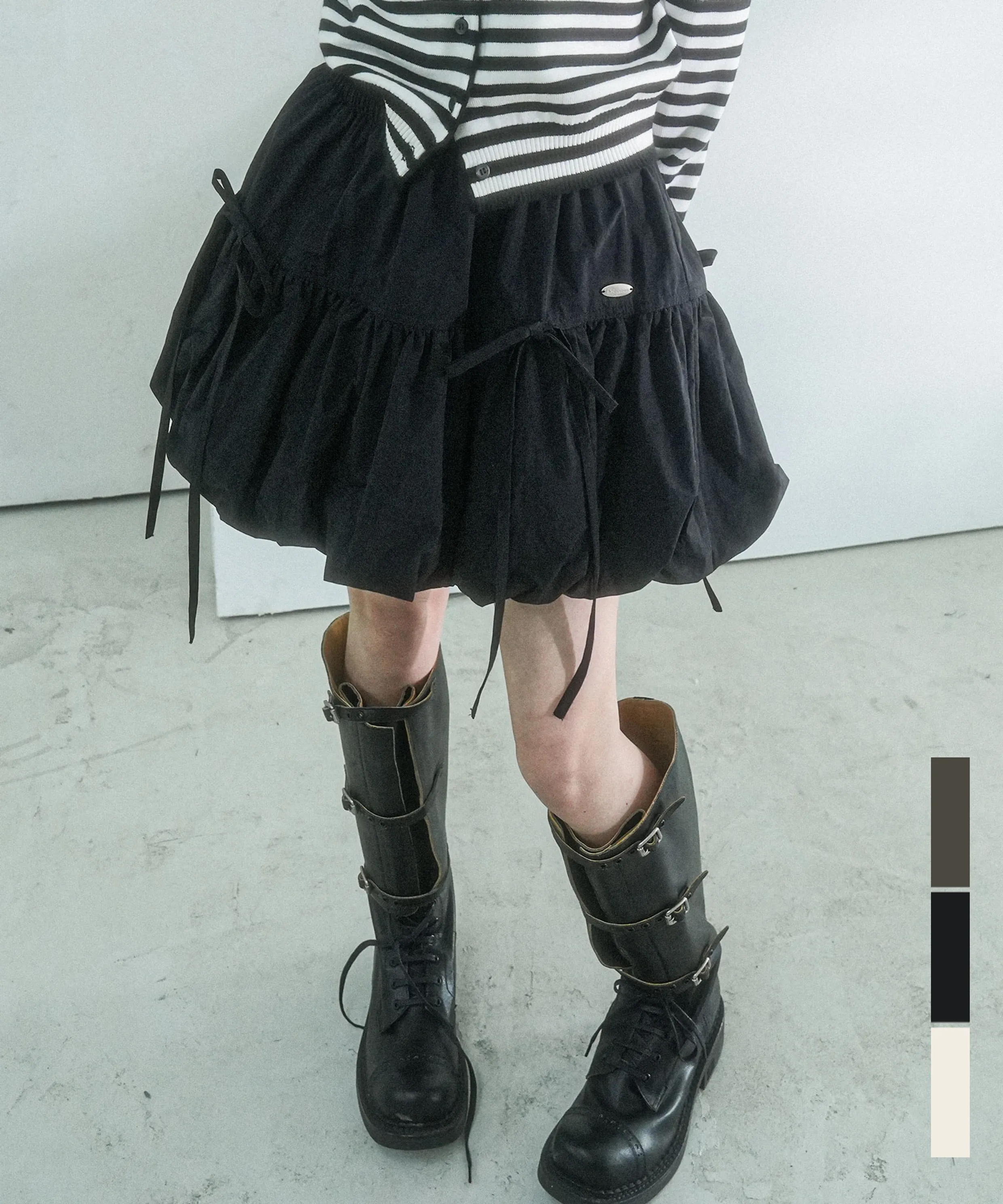 Aria Balloon Ribbon Mini Skirt - 3COL