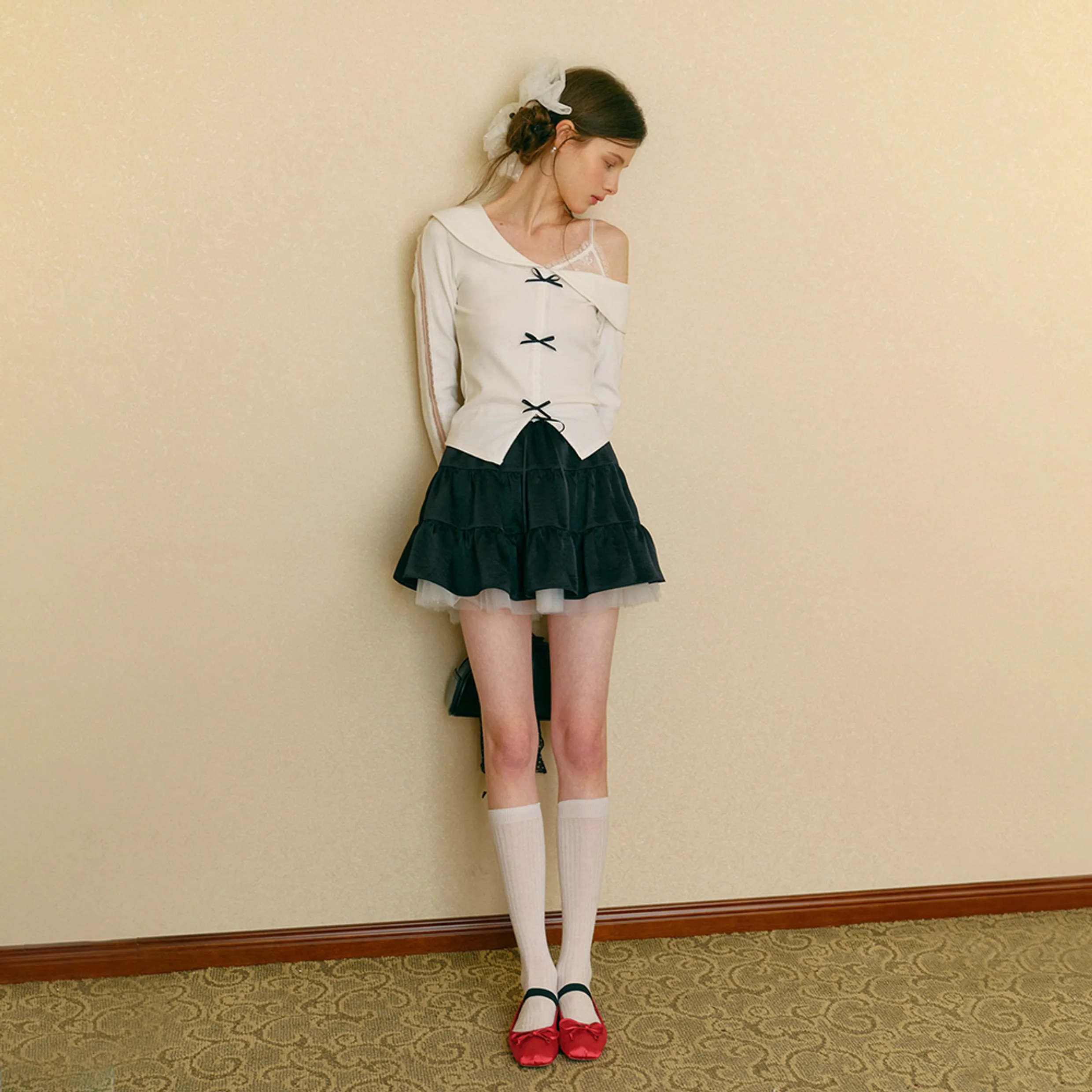 Aria Balloon Ribbon Mini Skirt - 3COL