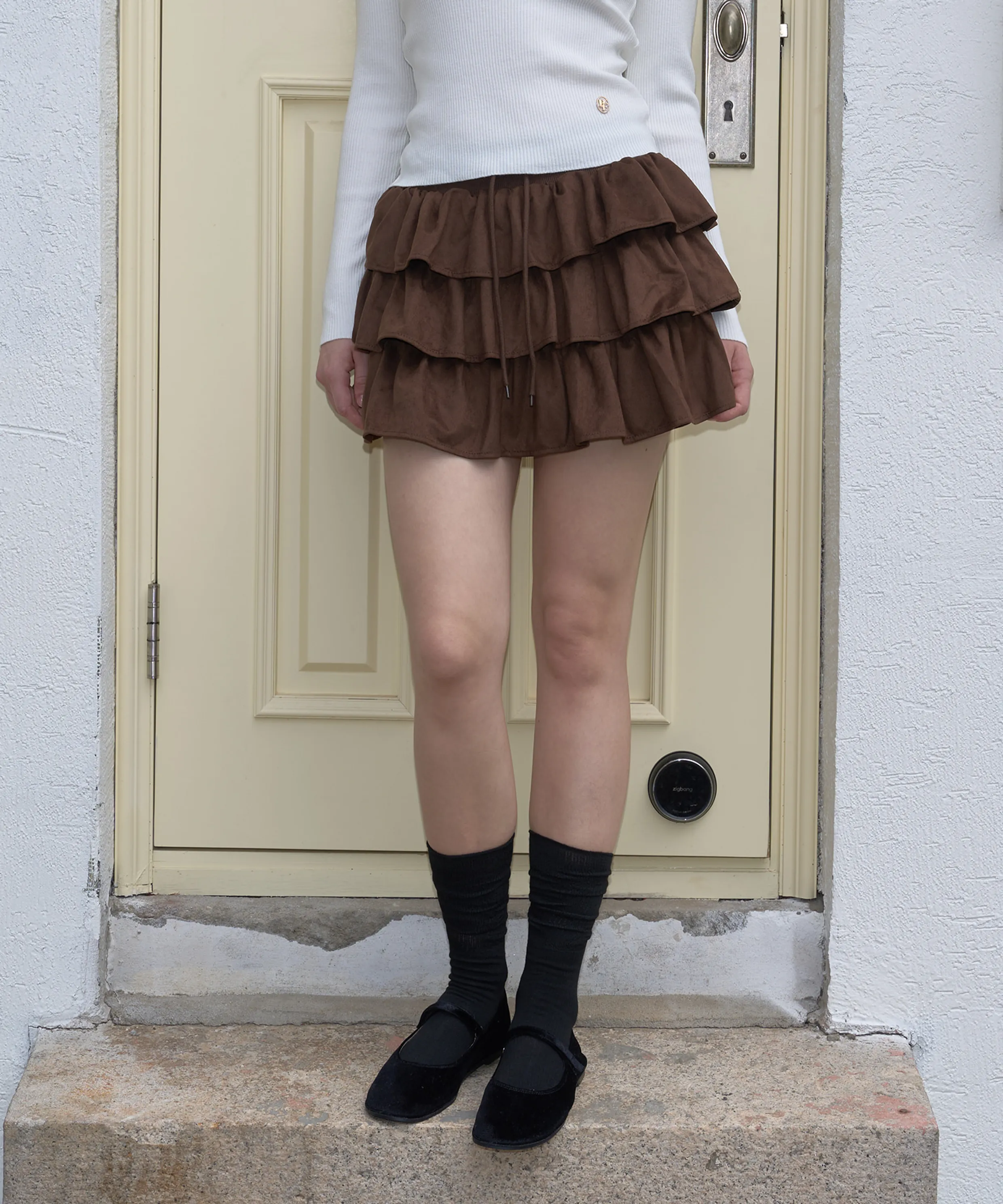 Bony Cancan Suede Skirt (black) 3 Bony Cancan Suede Skirt (black)