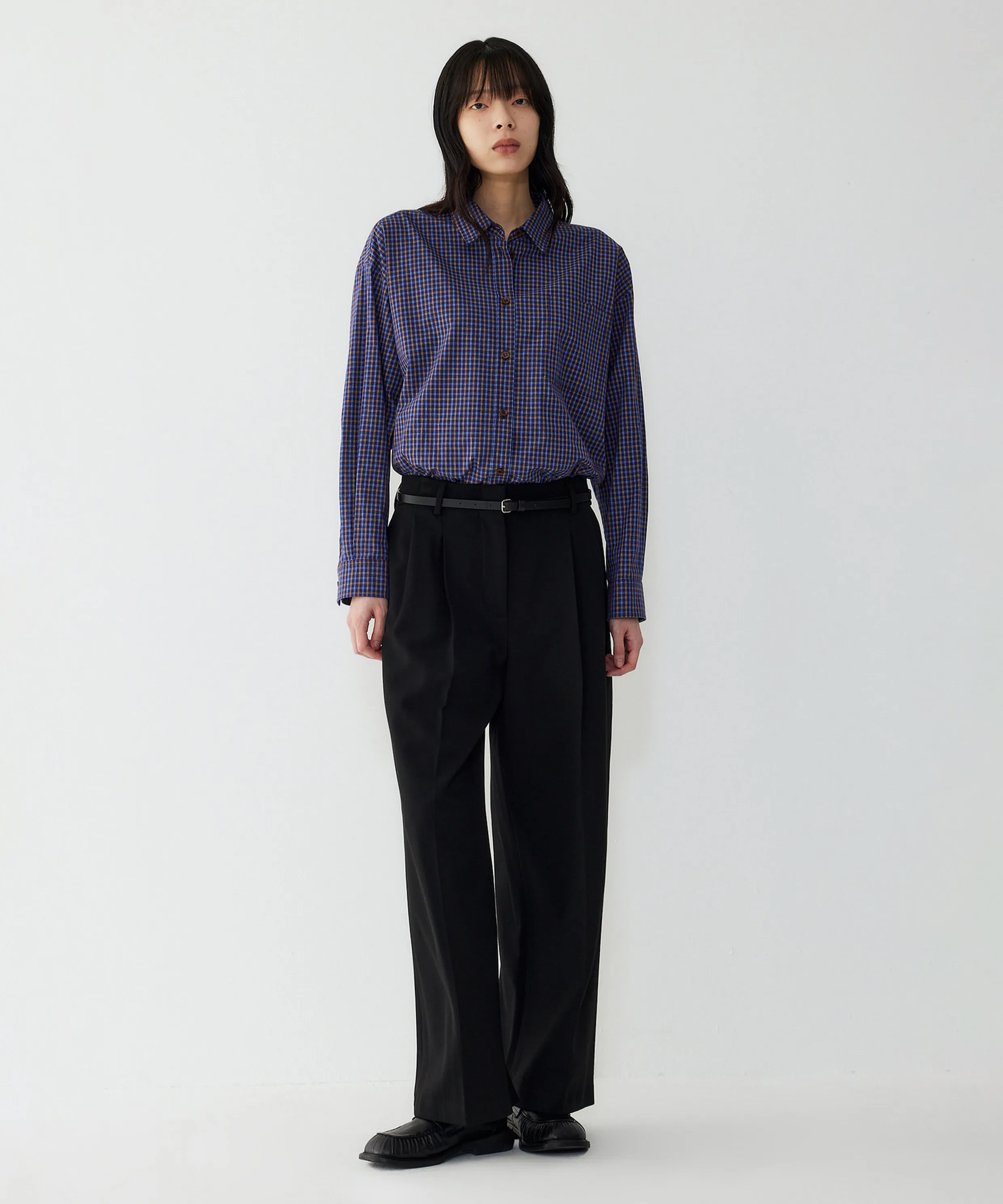 Two-Tuck Fleece Slacks_Black 9105431221