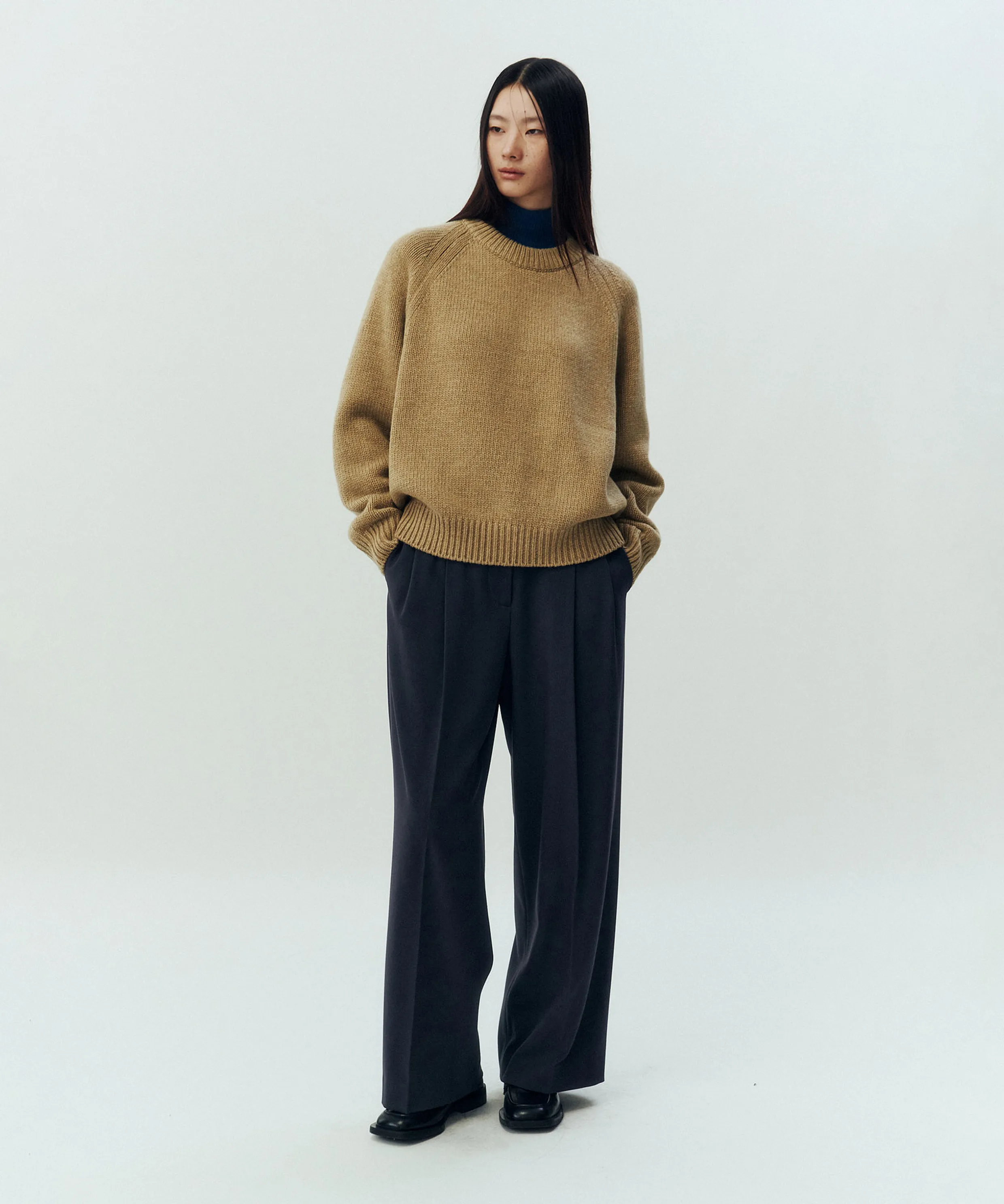 Two-Tuck Fleece Slacks_Dark Gray 9105431221
