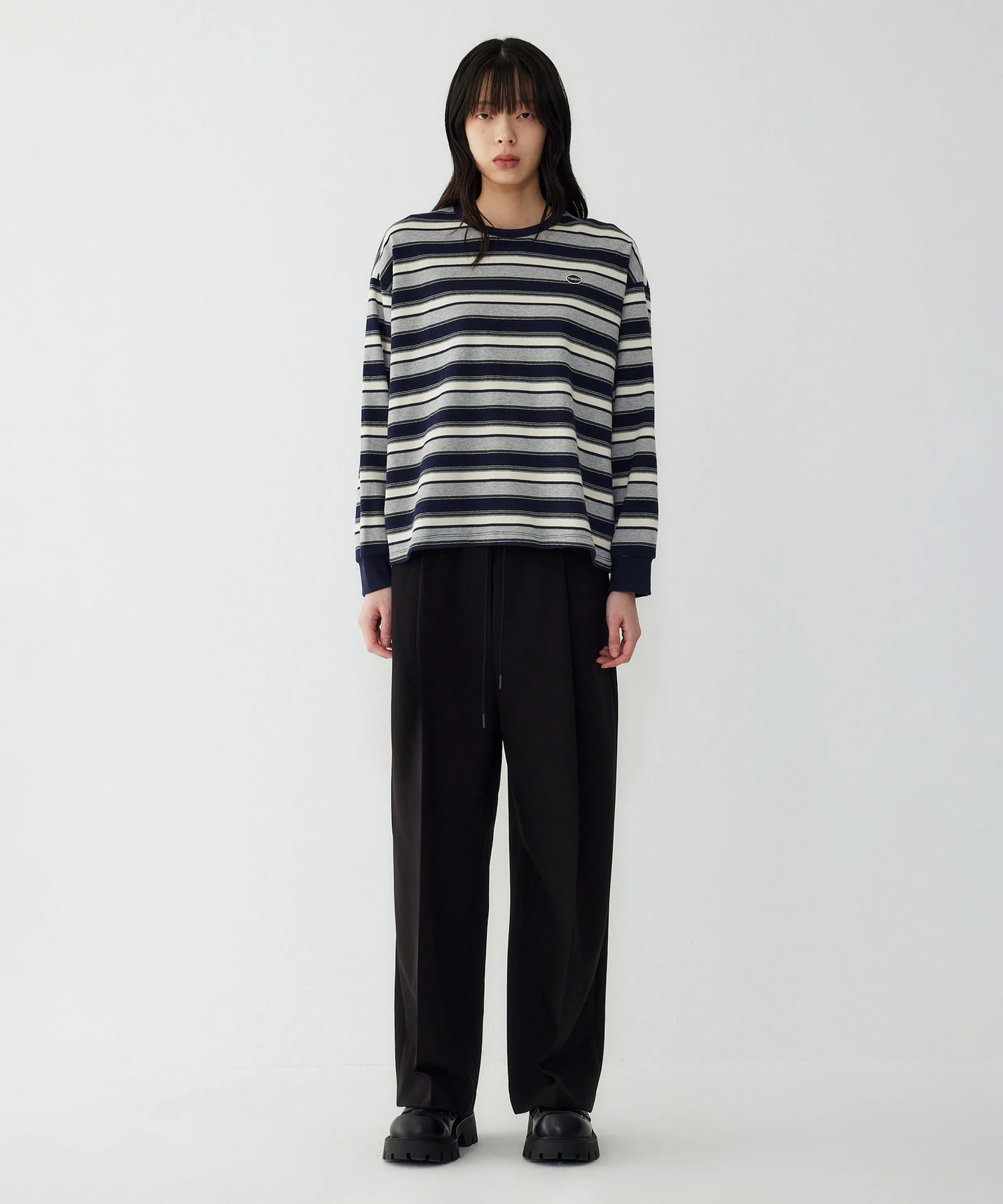 Dual Color Waist Pants_Black 9105431124