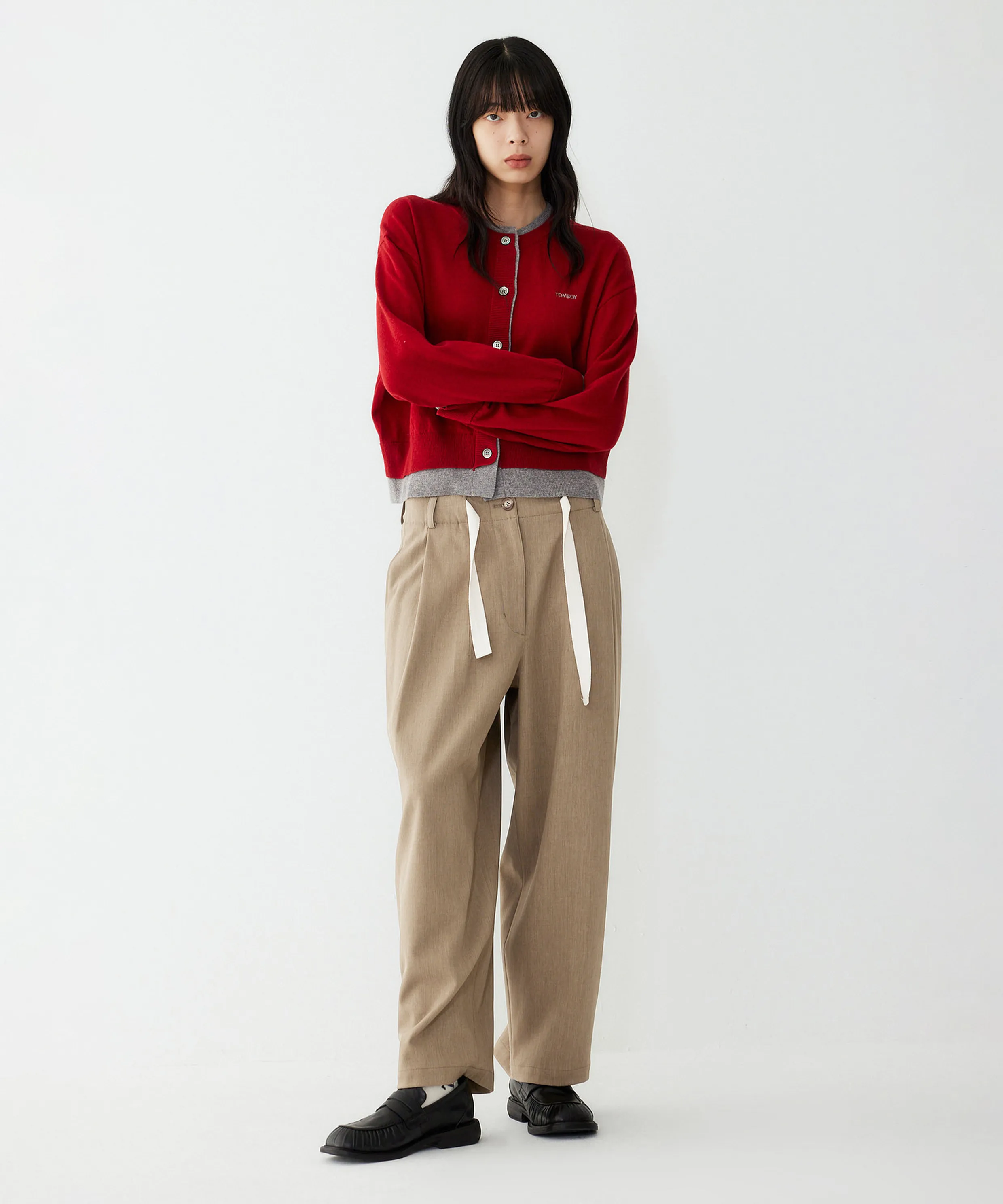 String Slacks Setup Pants_Dark Beige 9105331501