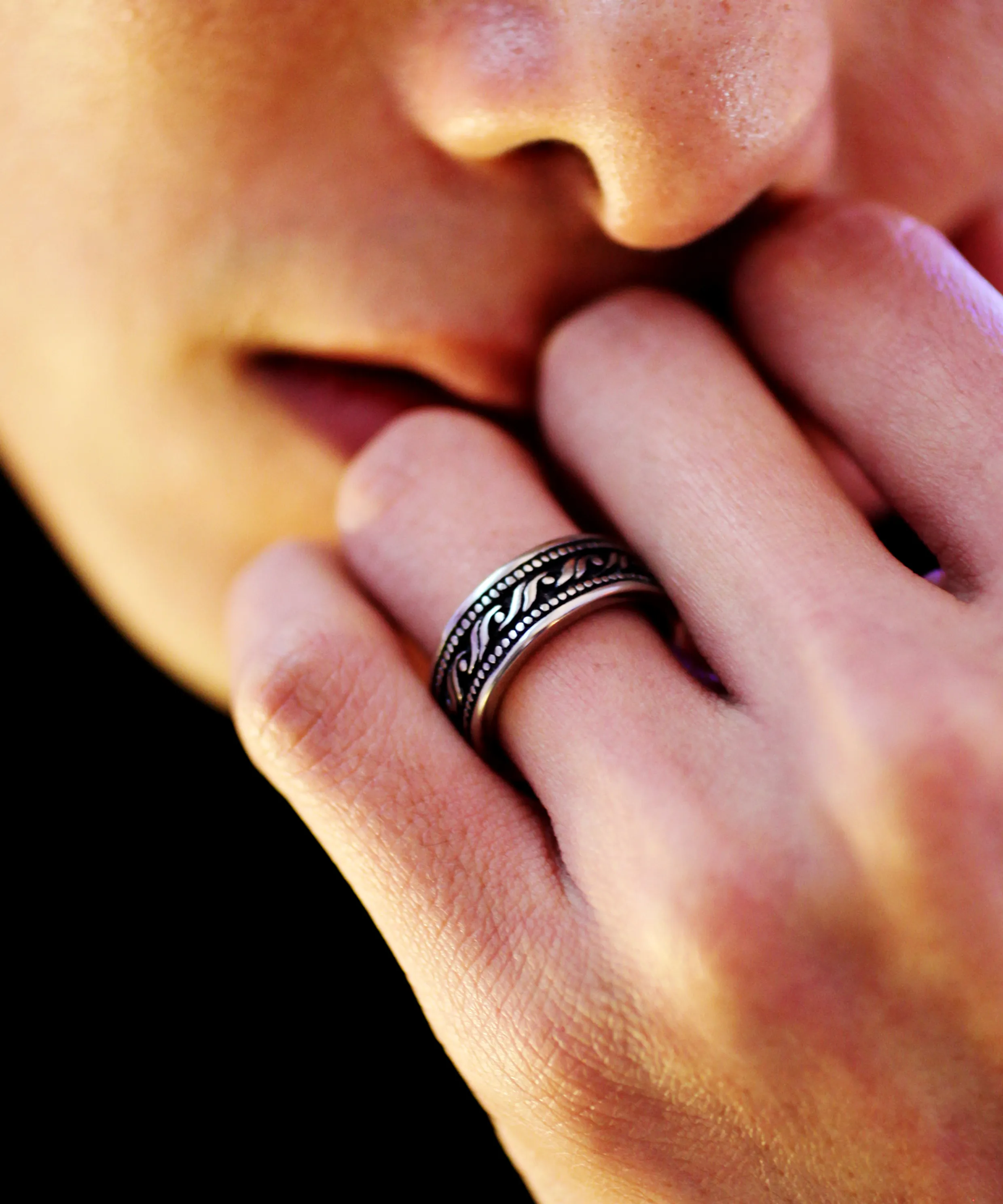 SBM016 Tie black open ring 6 SBM016 Tie black open ring
