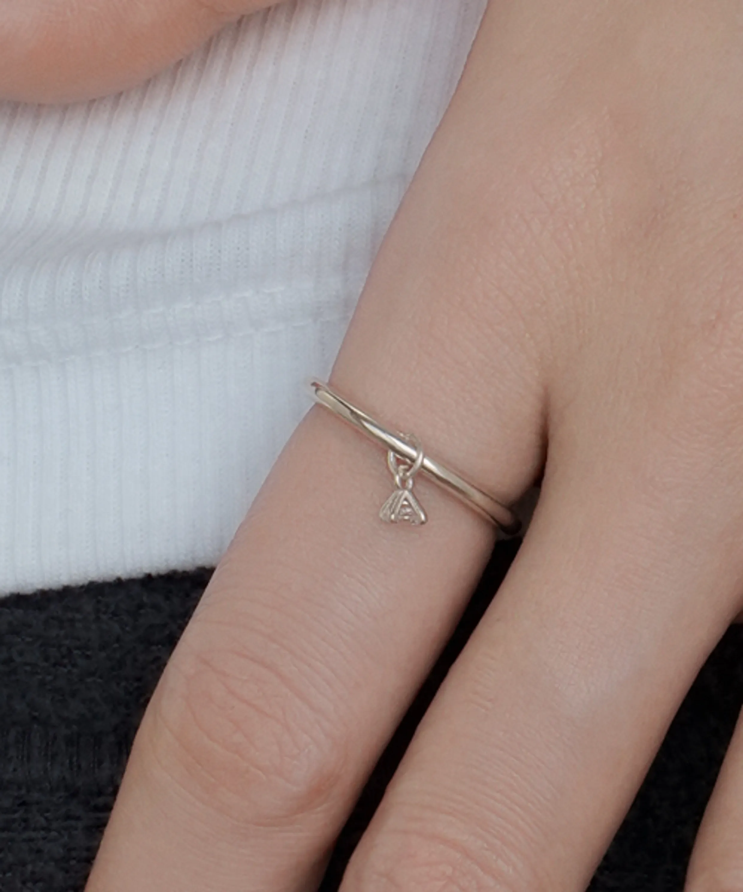 [SILVER] CZ CHARM RING