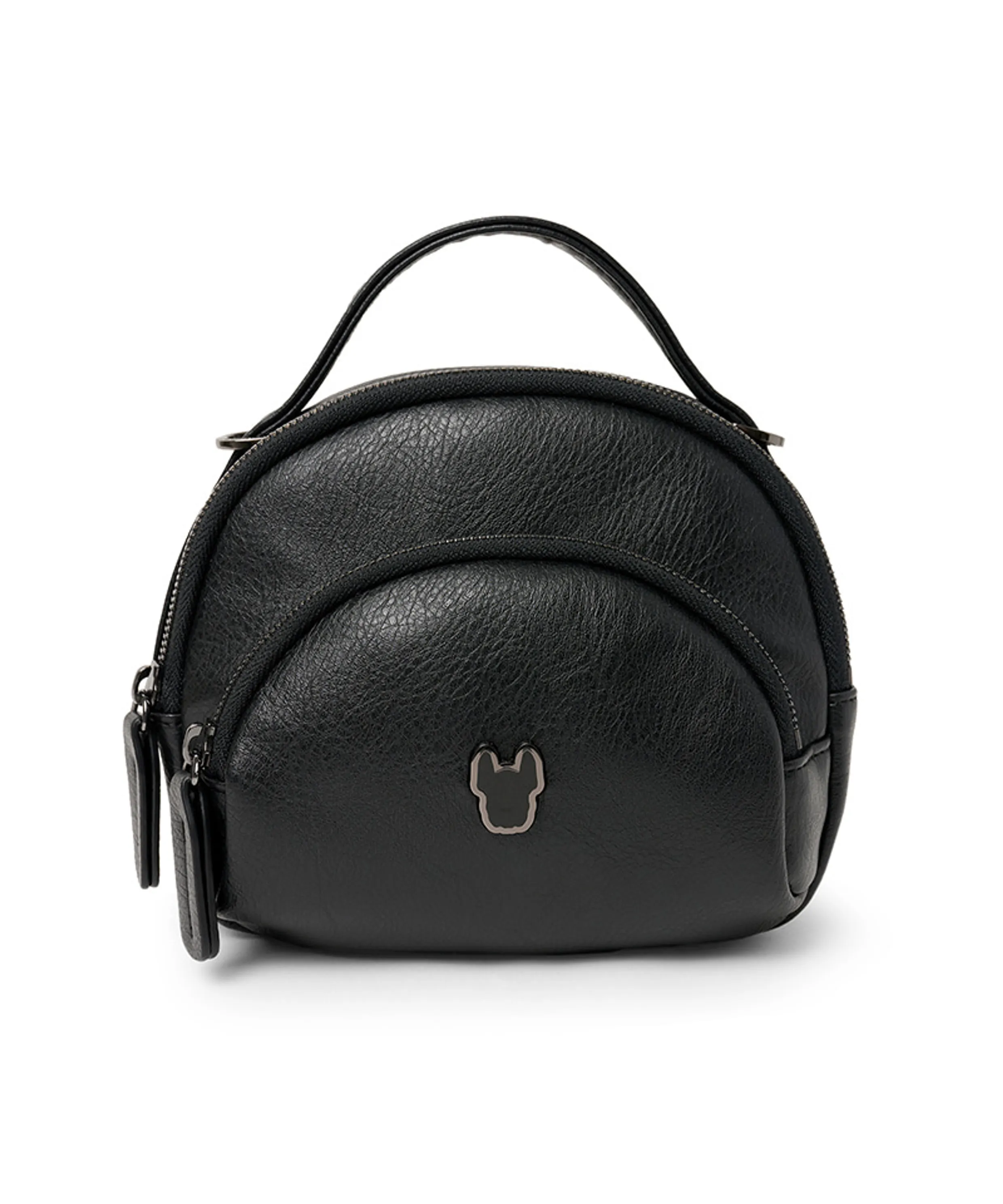 PU leather metal accent crossbody bag