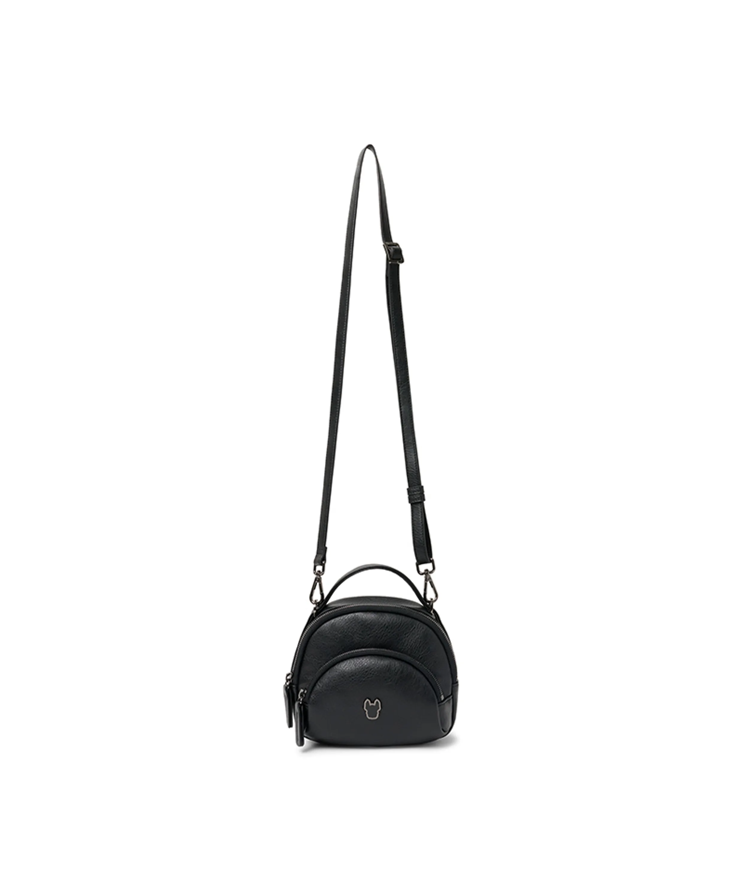 PU leather metal accent crossbody bag