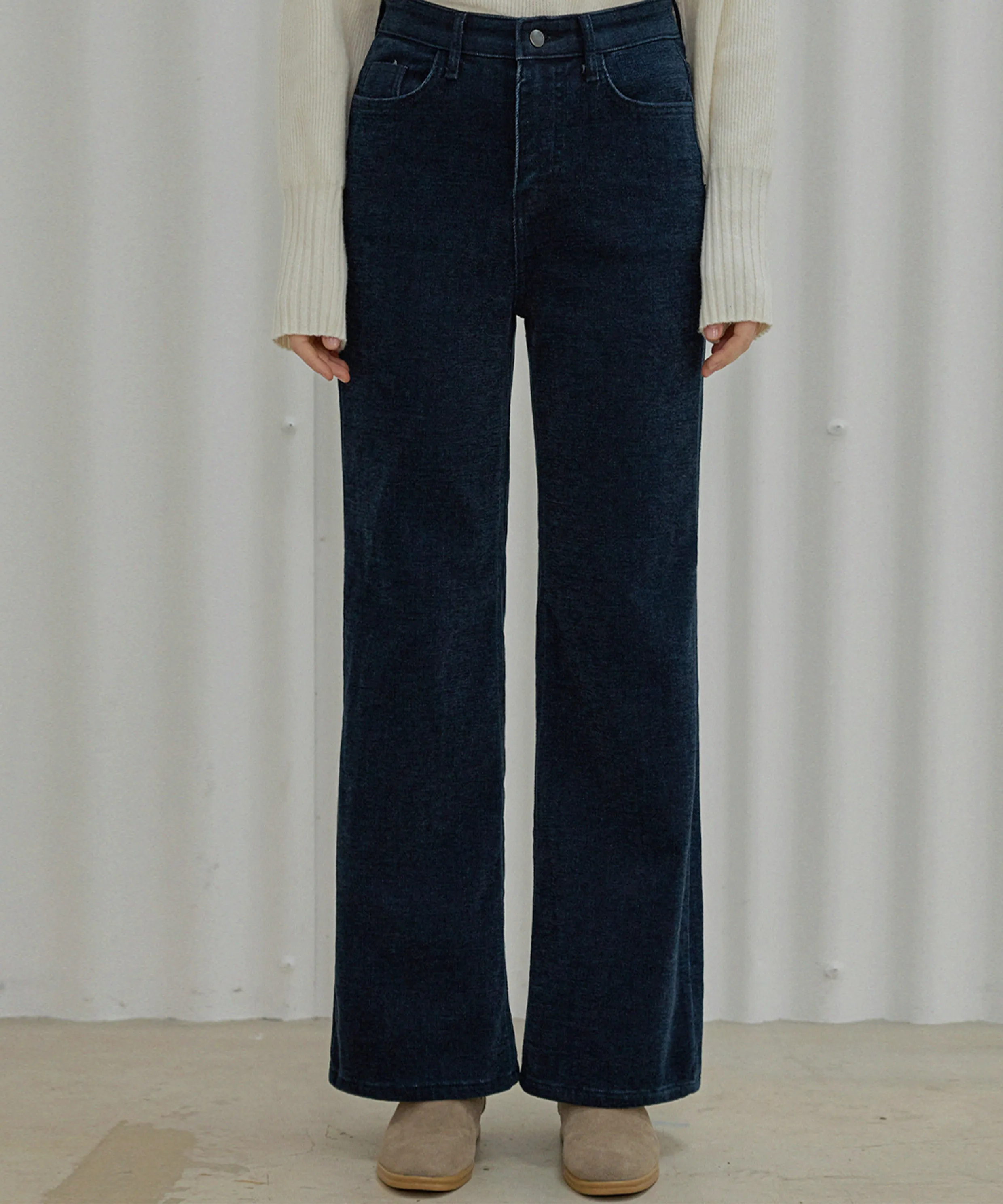 Velvet straight cotton pants_2 Colors