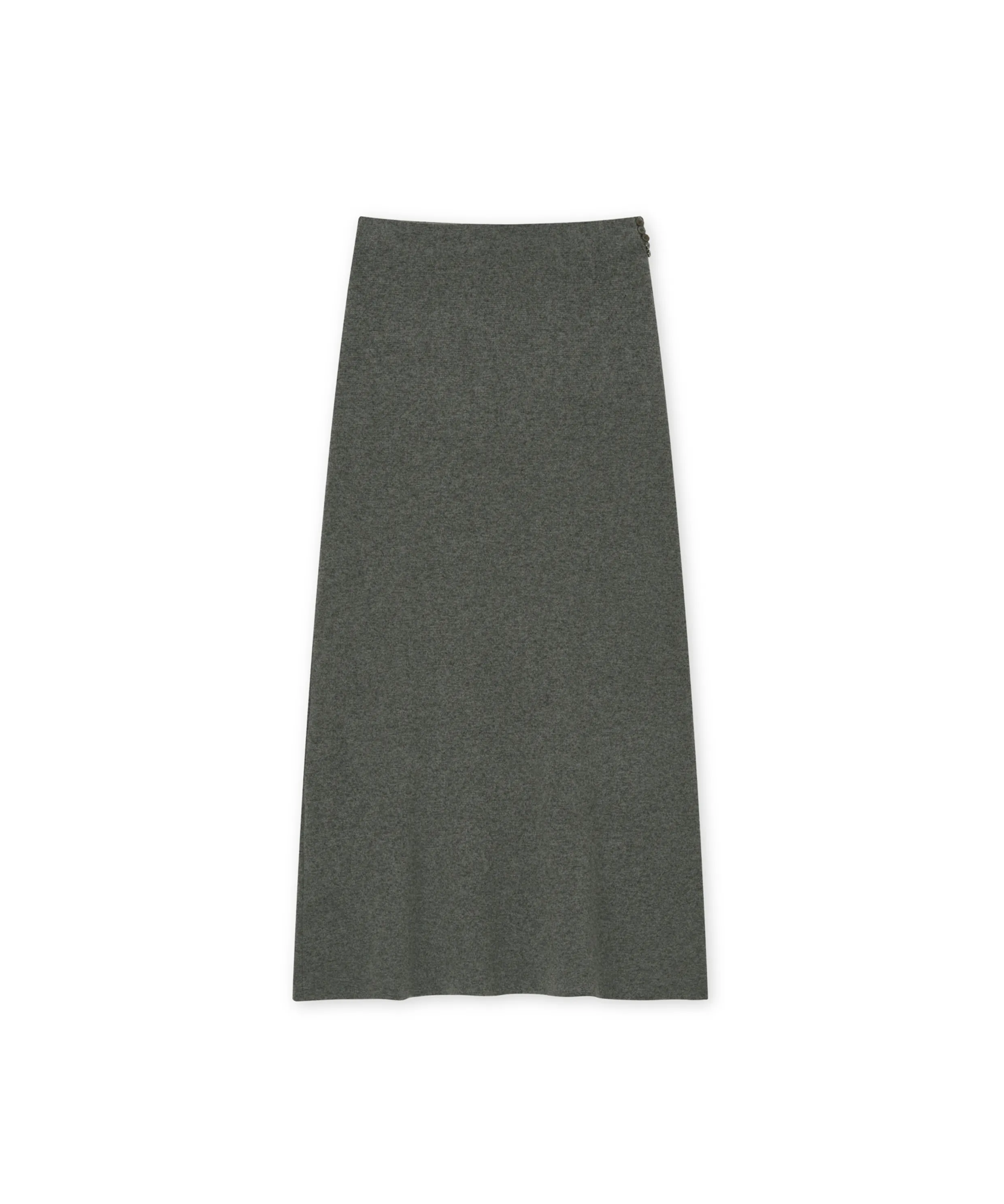 Plain Merino Wool Flare Skirt Gray