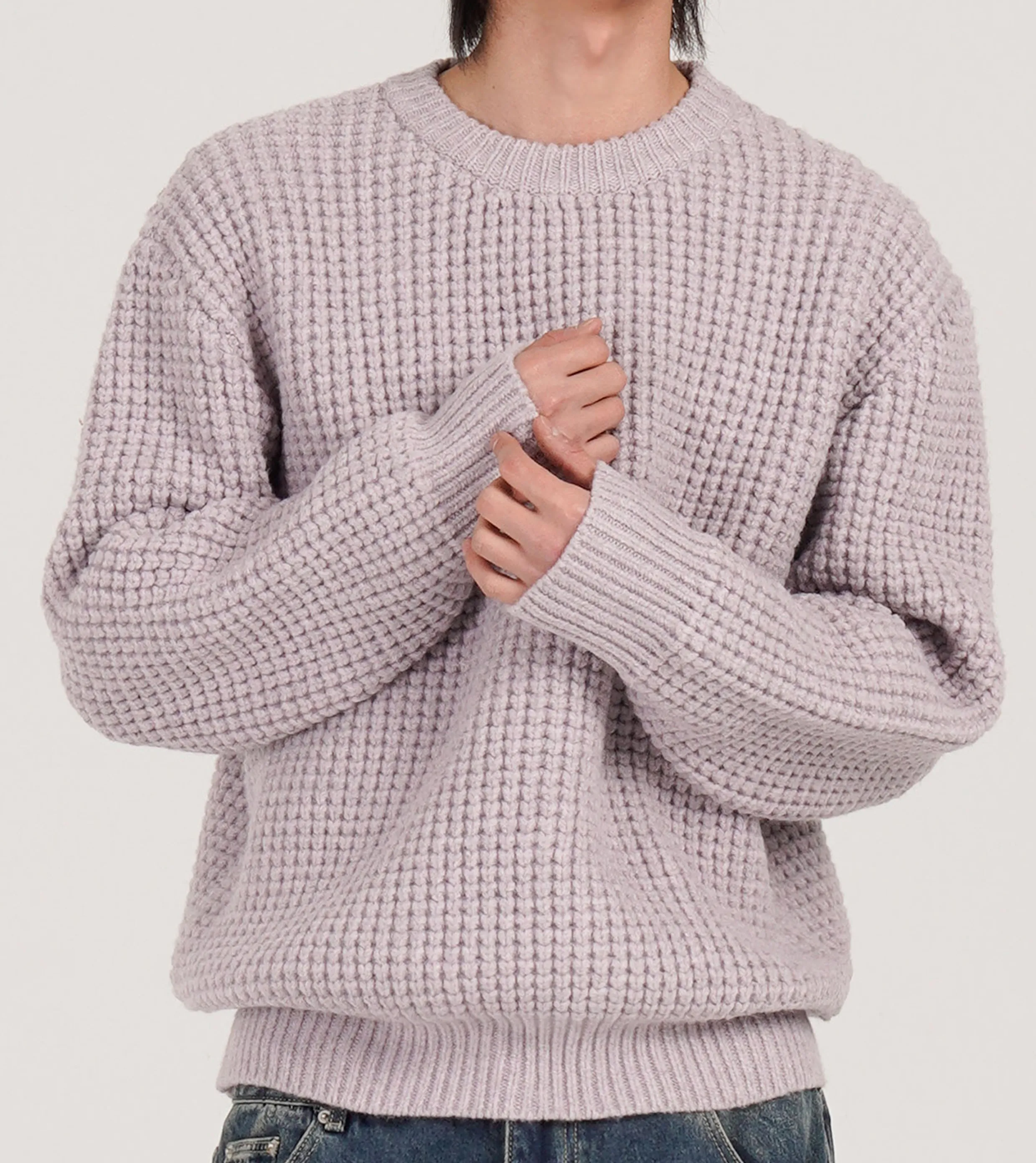 Heavy Waffle Soft Round Knit (Violet)